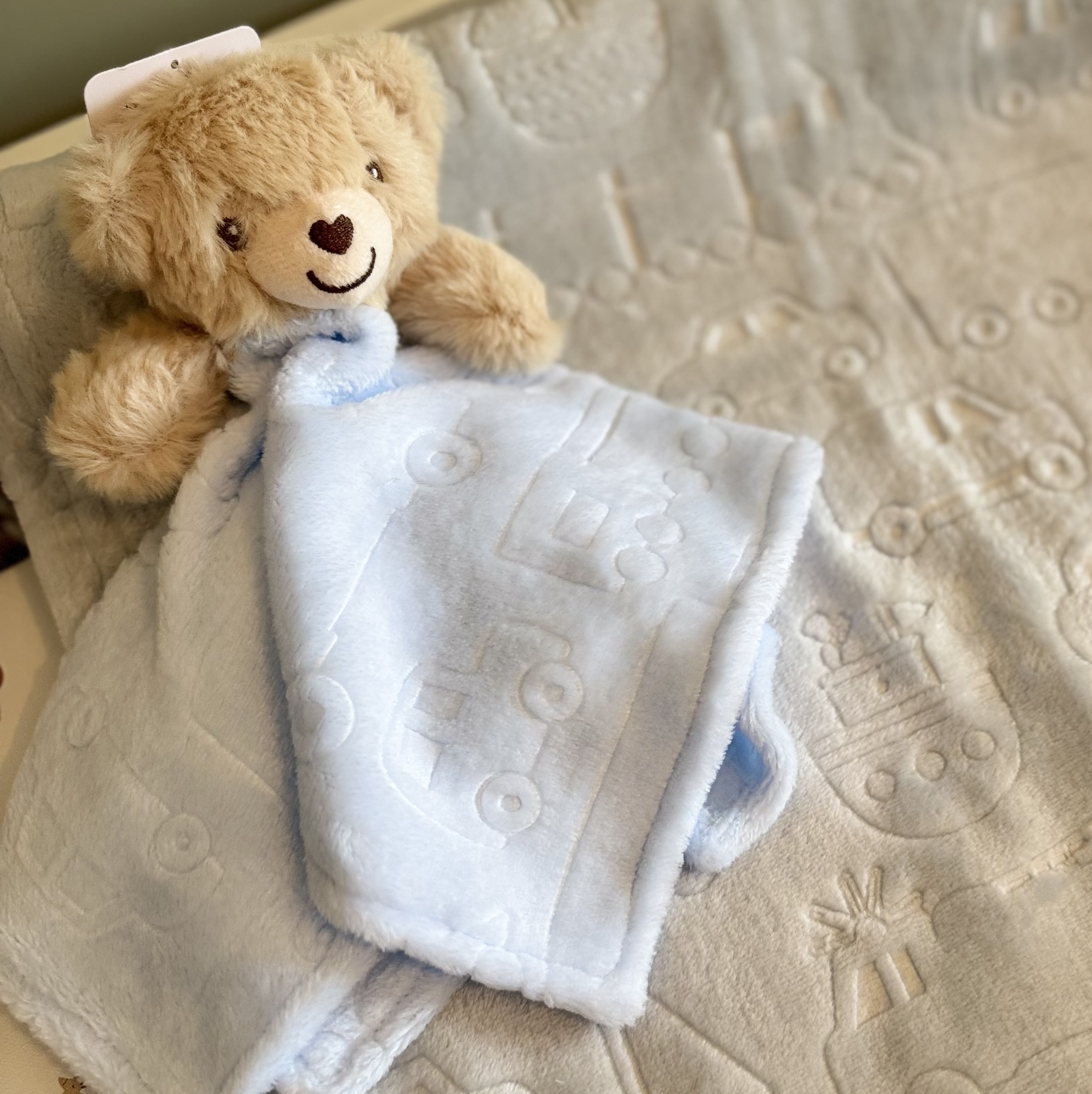 Personalised Blue Bear Comforter