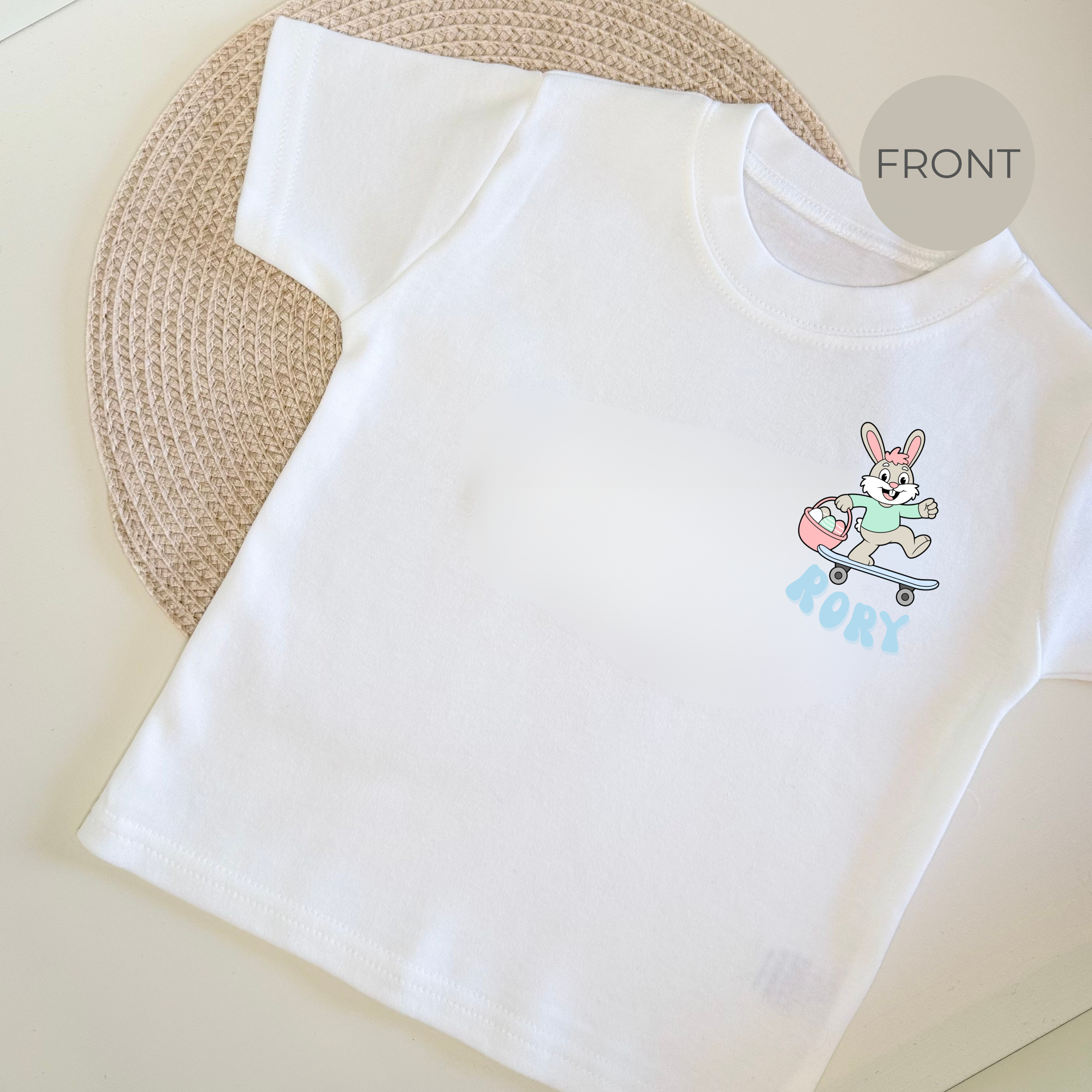 Personalised 'Hoppy Easter' Skateboard T-shirt