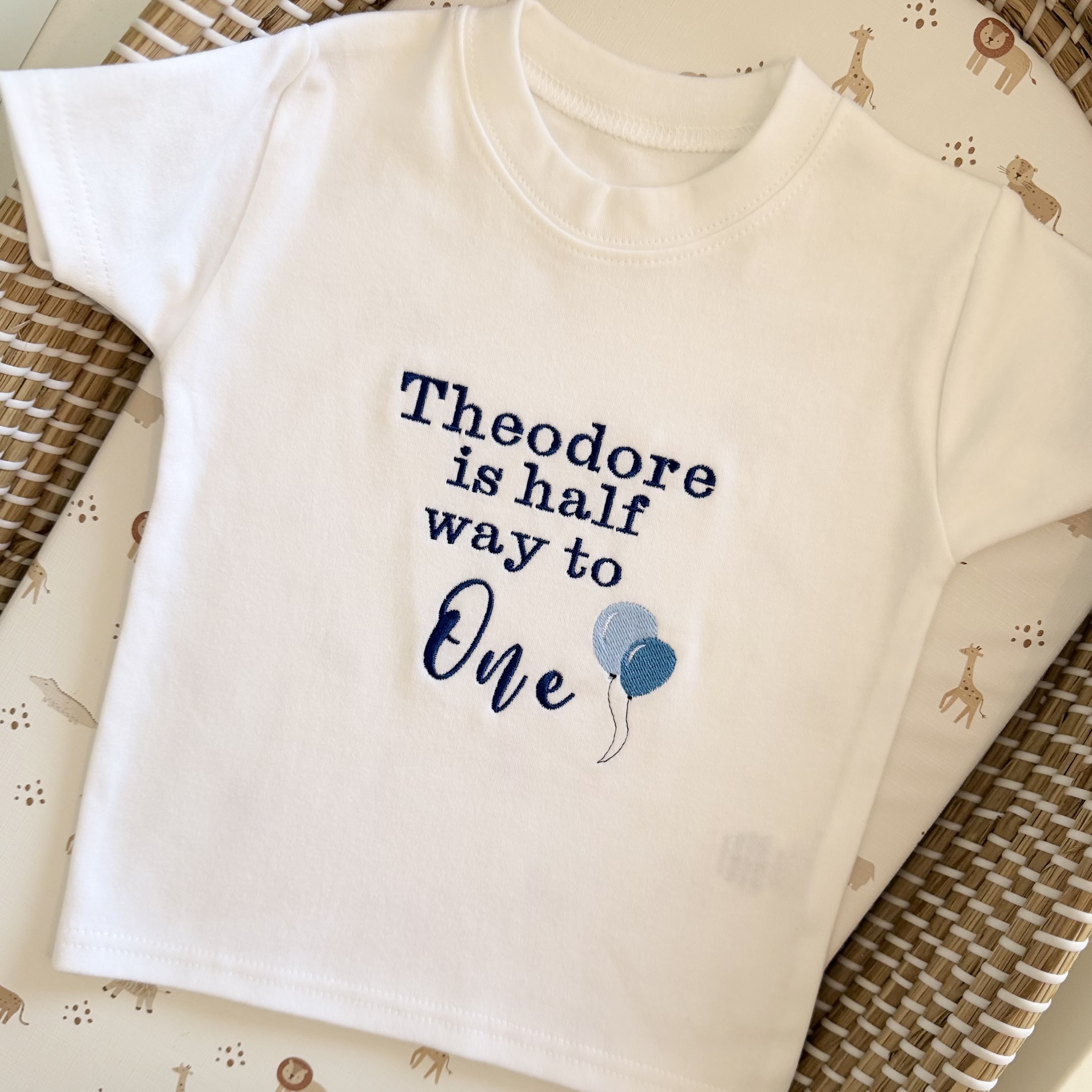 Personalised Half Way To One T-shirt