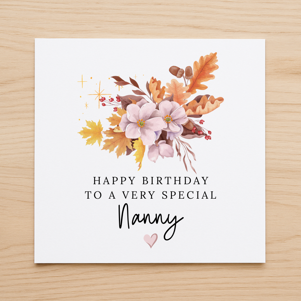 Autumn Flowers 'Happy Birthday' Card