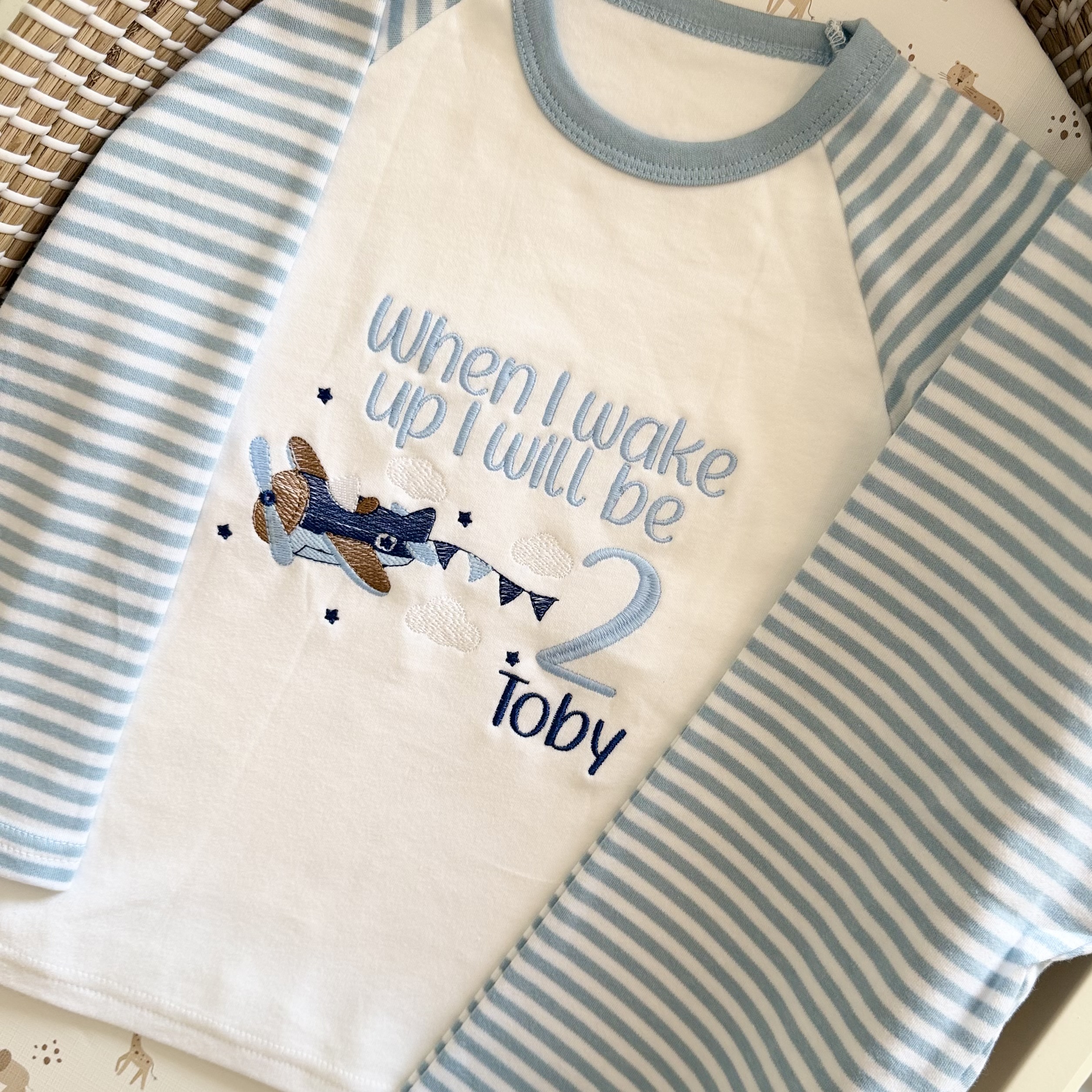 Personalised ‘When I Wake Up’ Plane Birthday Pyjamas