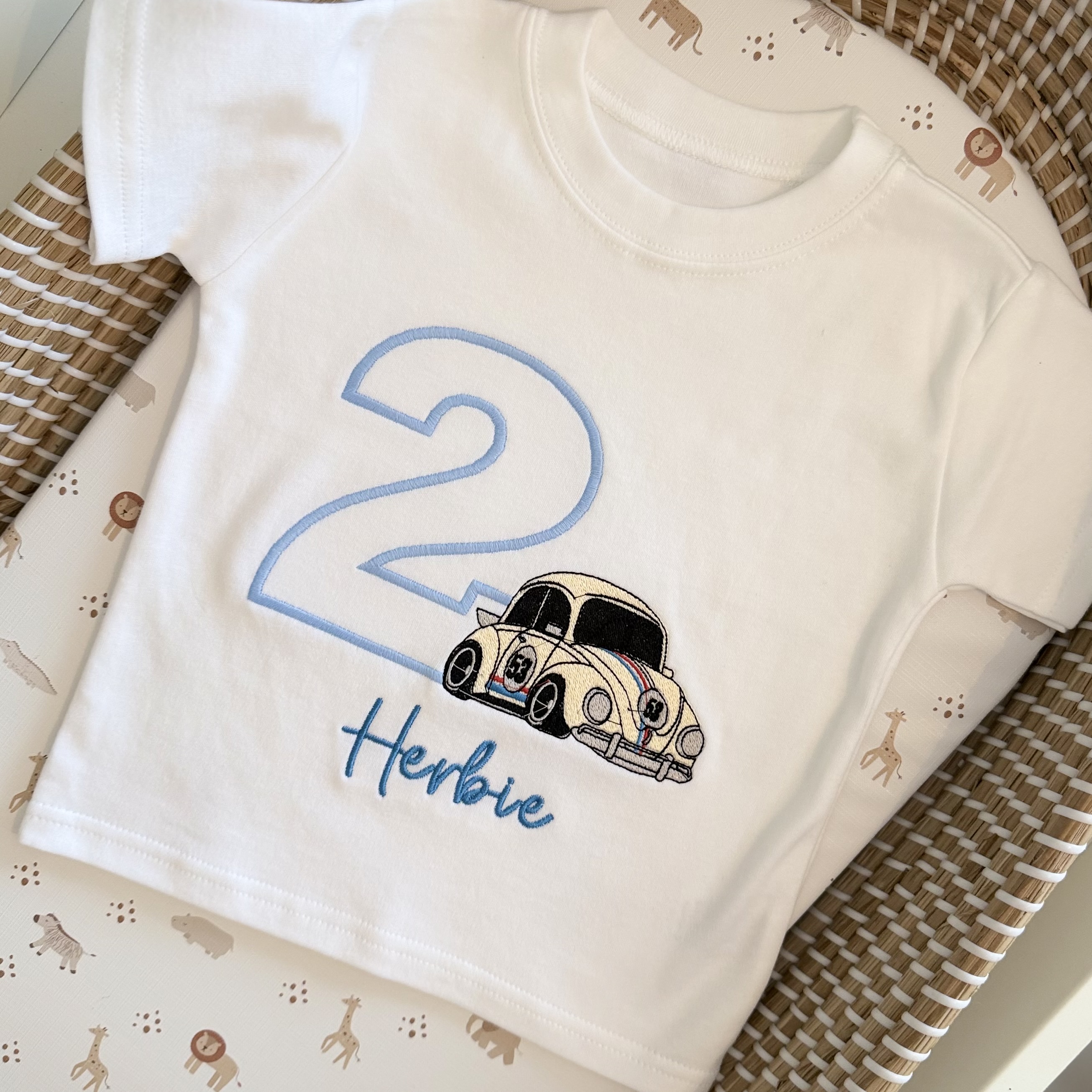 Personalised Birthday Beetle Car T-shirt