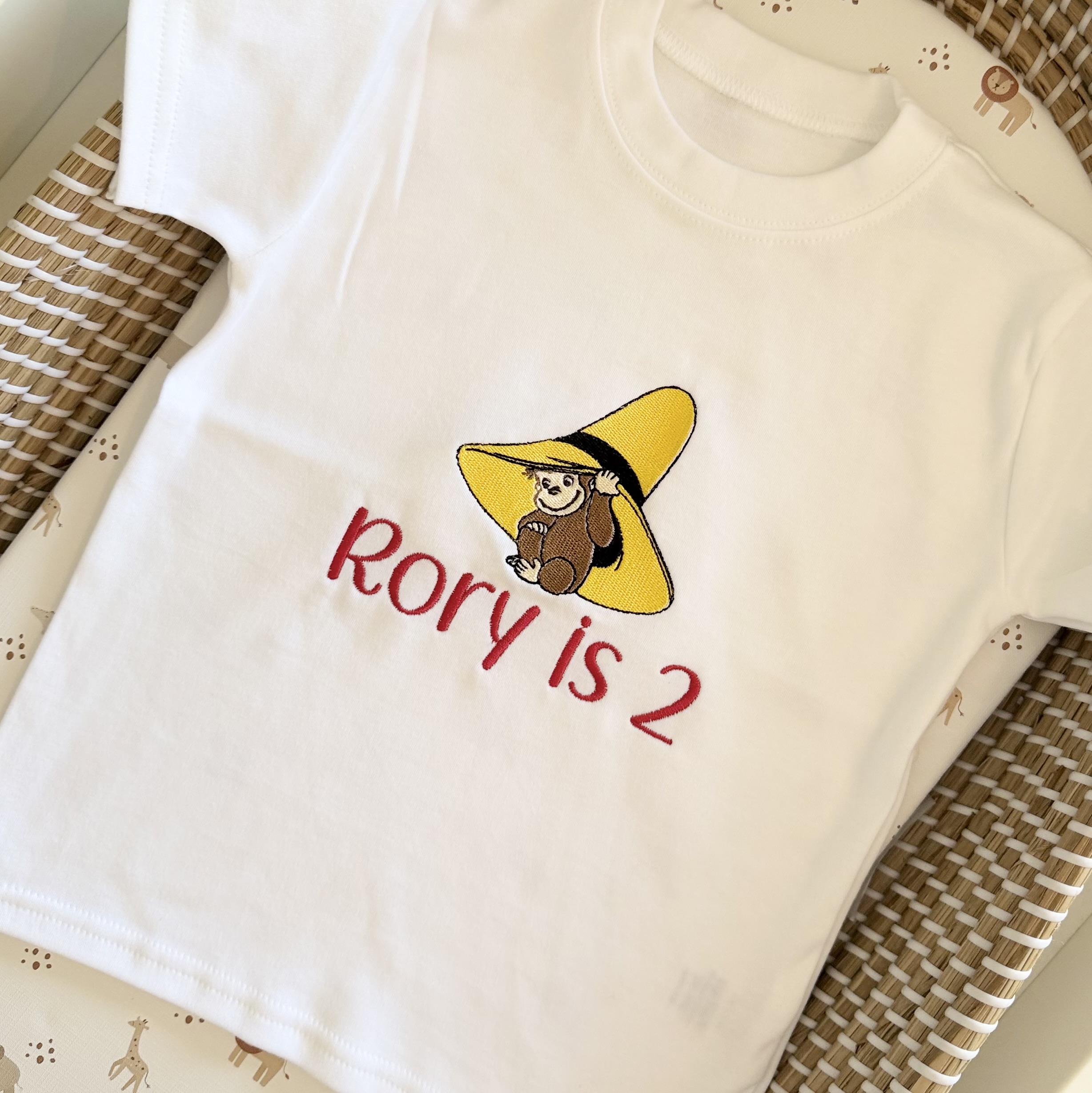 Personalised Curious George Birthday T-shirt