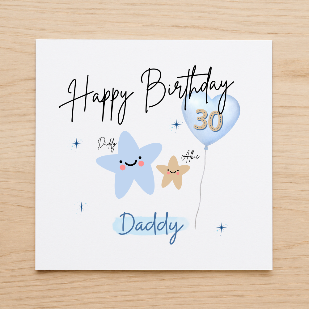 Personalised Happy 30th Birthday Daddy Card