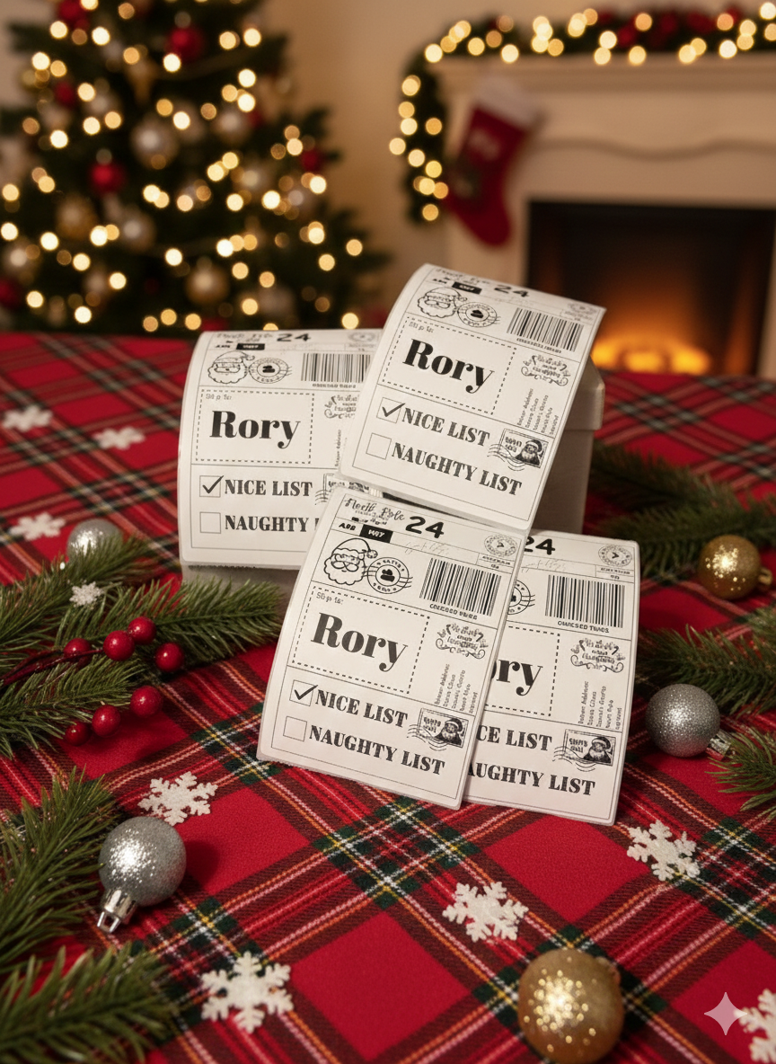 Personalised Santa Postage Label Stickers *10 PACK*