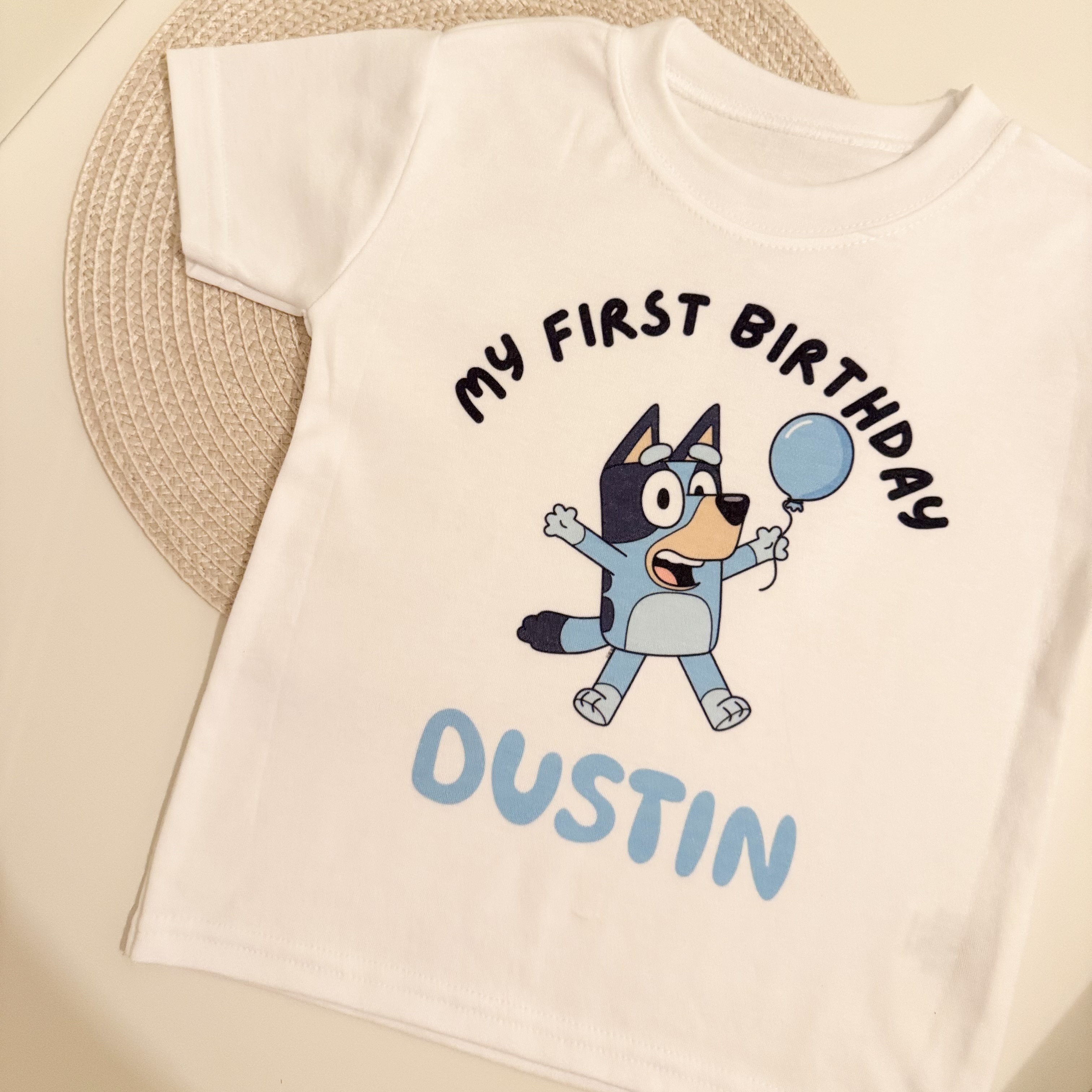 Personalised First Birthday Bluey T-shirt