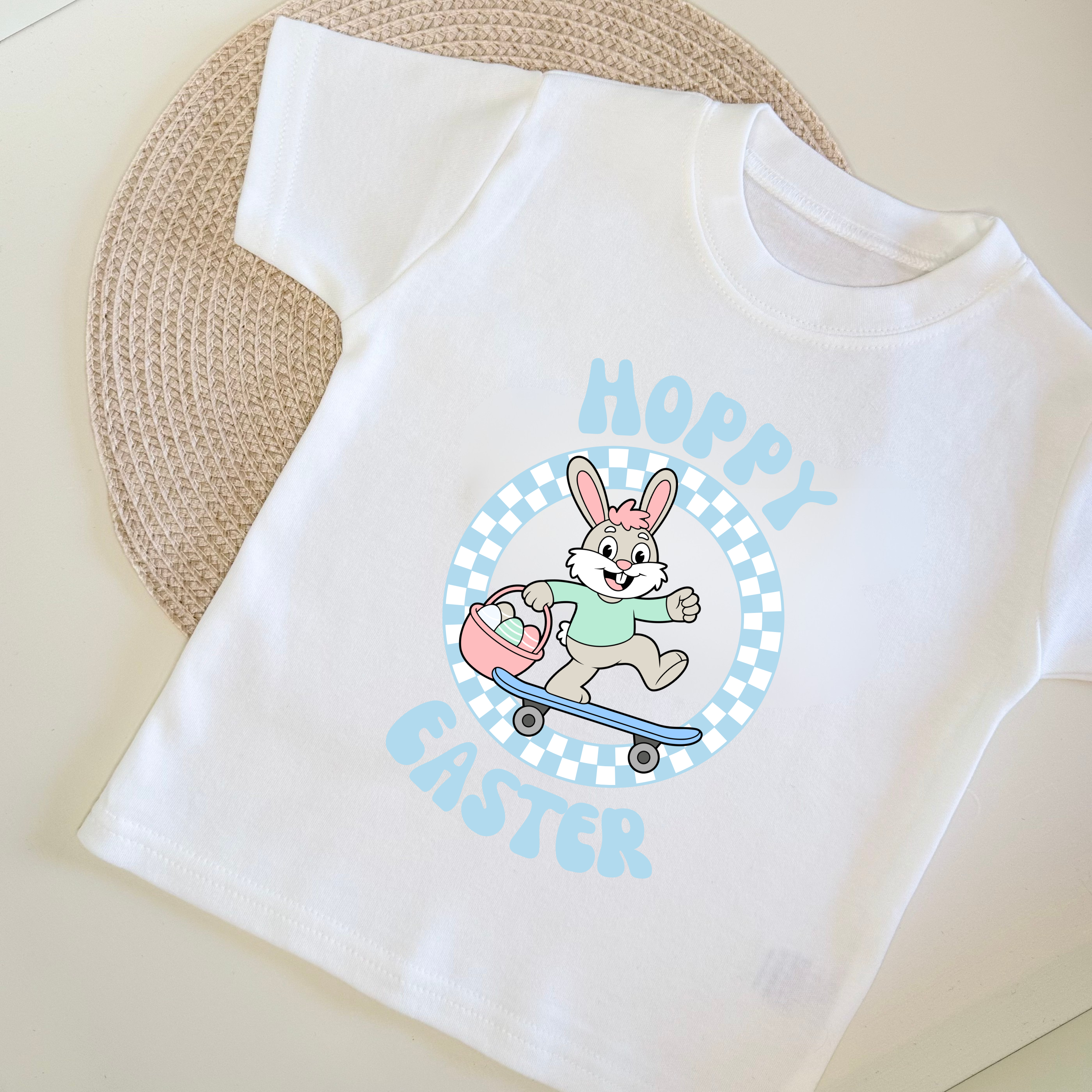 Personalised 'Hoppy Easter' Skateboard T-shirt