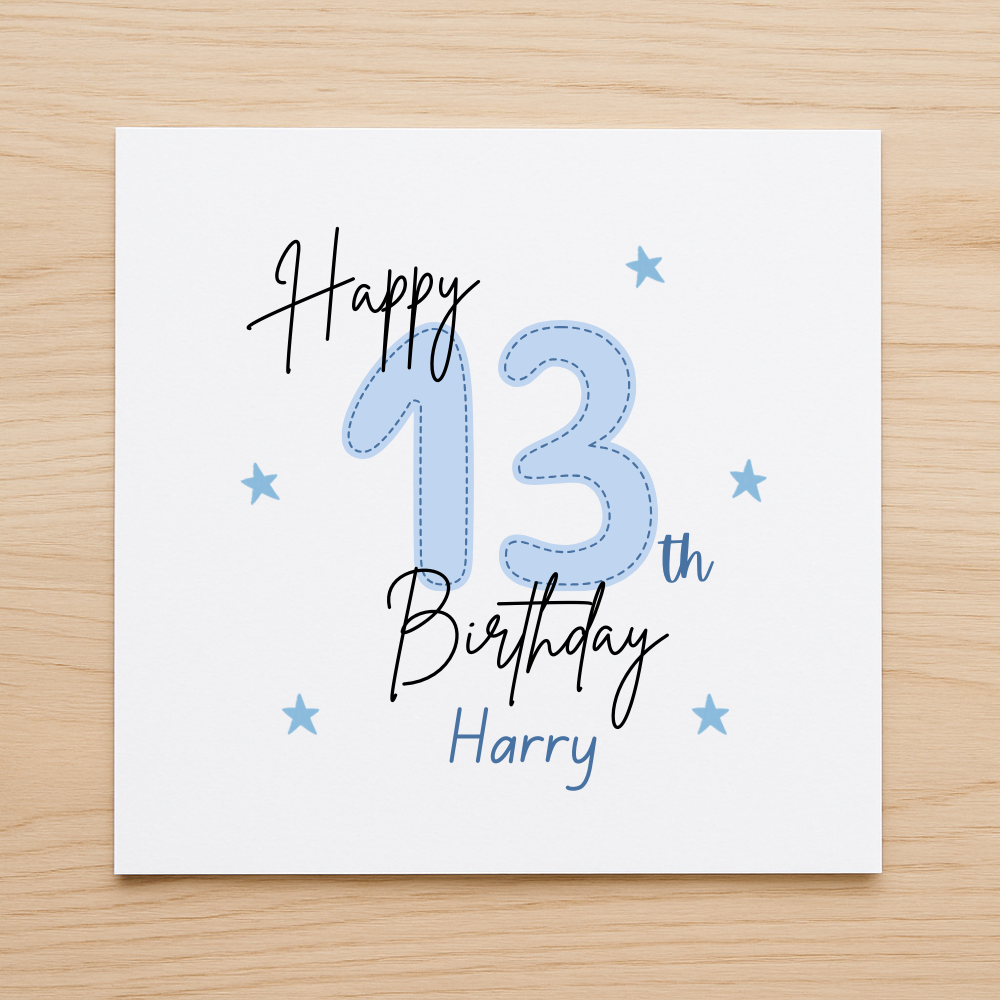 Personalised Happy 13th Birthday Card