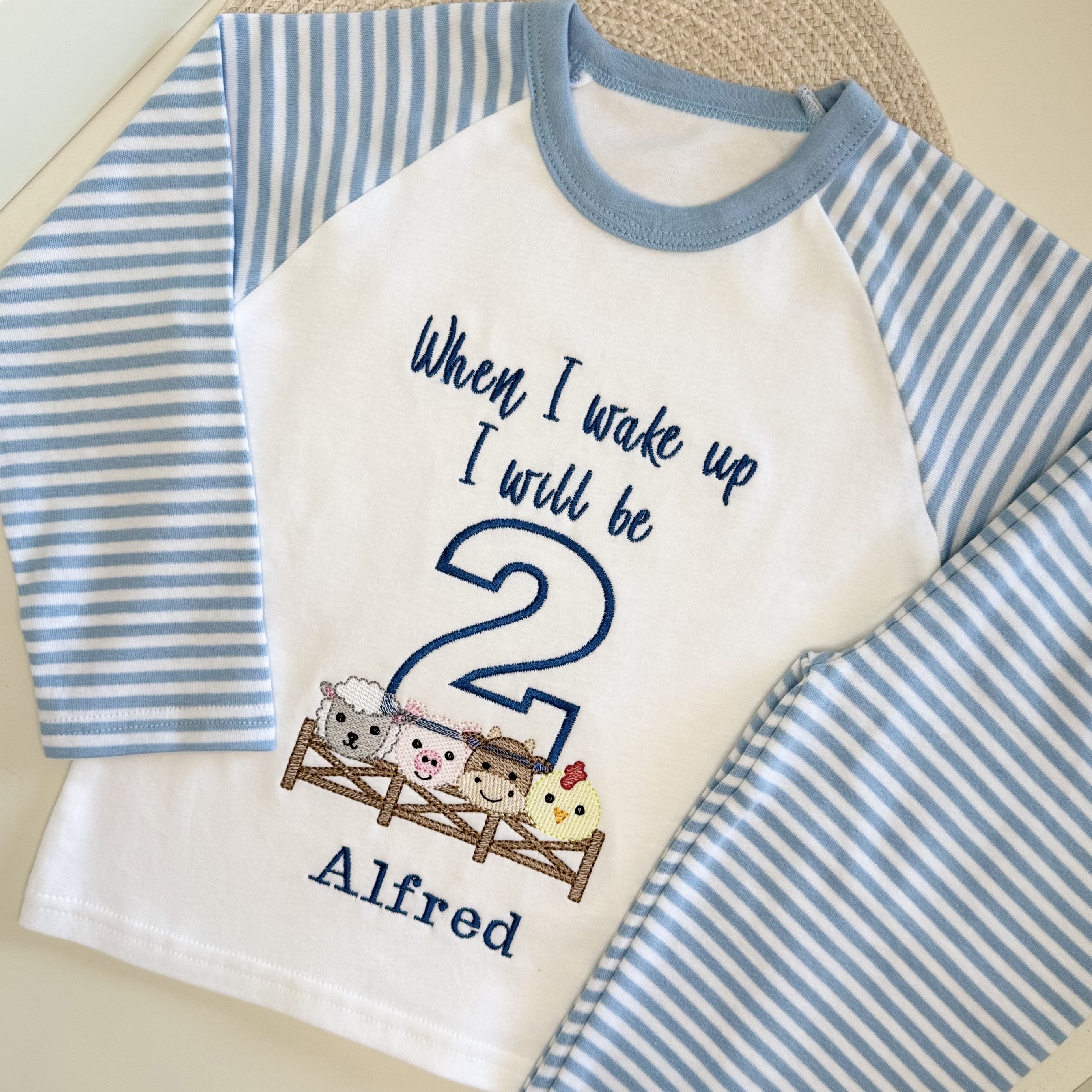 Personalised Farm Animal Birthday Pyjamas