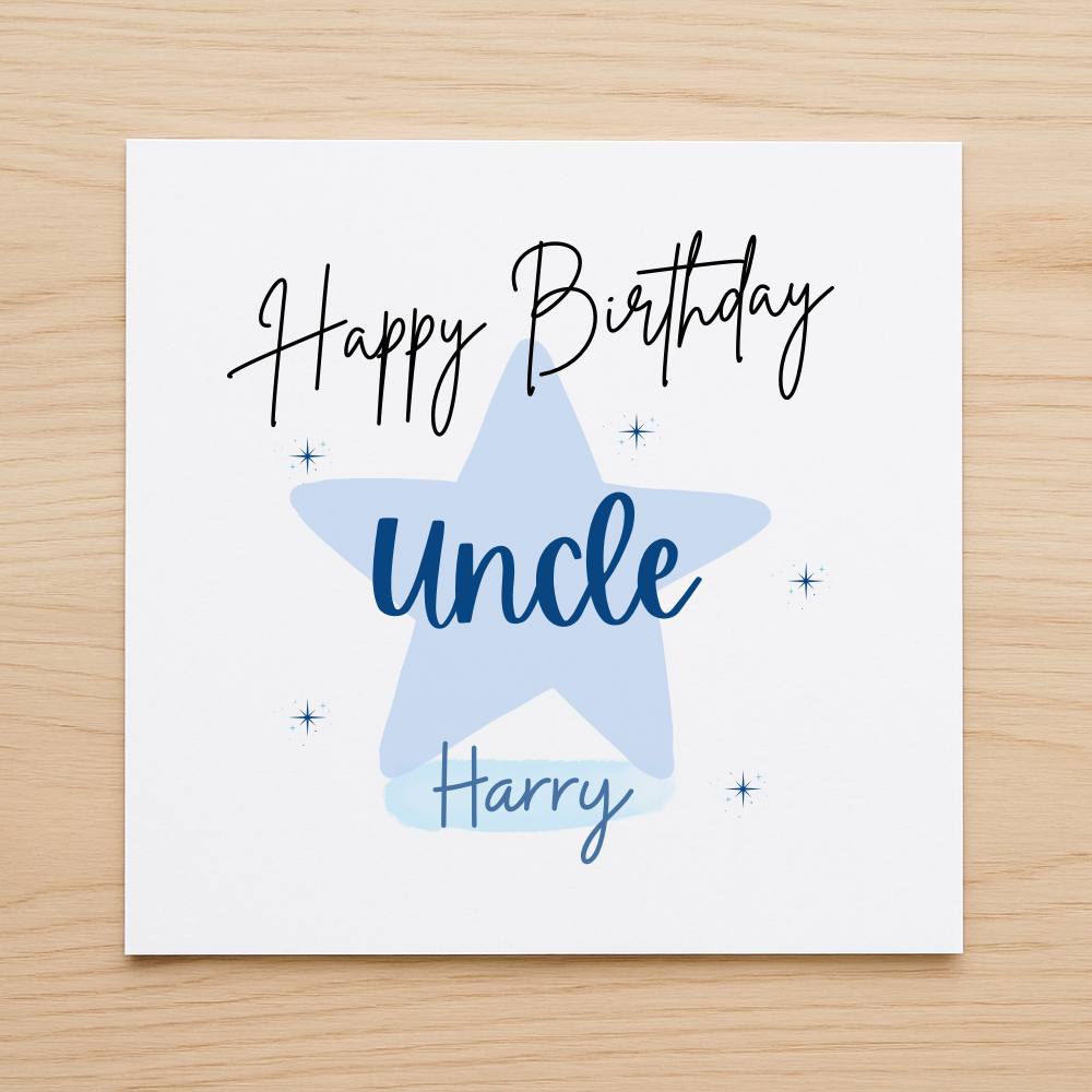 Personalised Happy Birthday Uncle/Auntie Card
