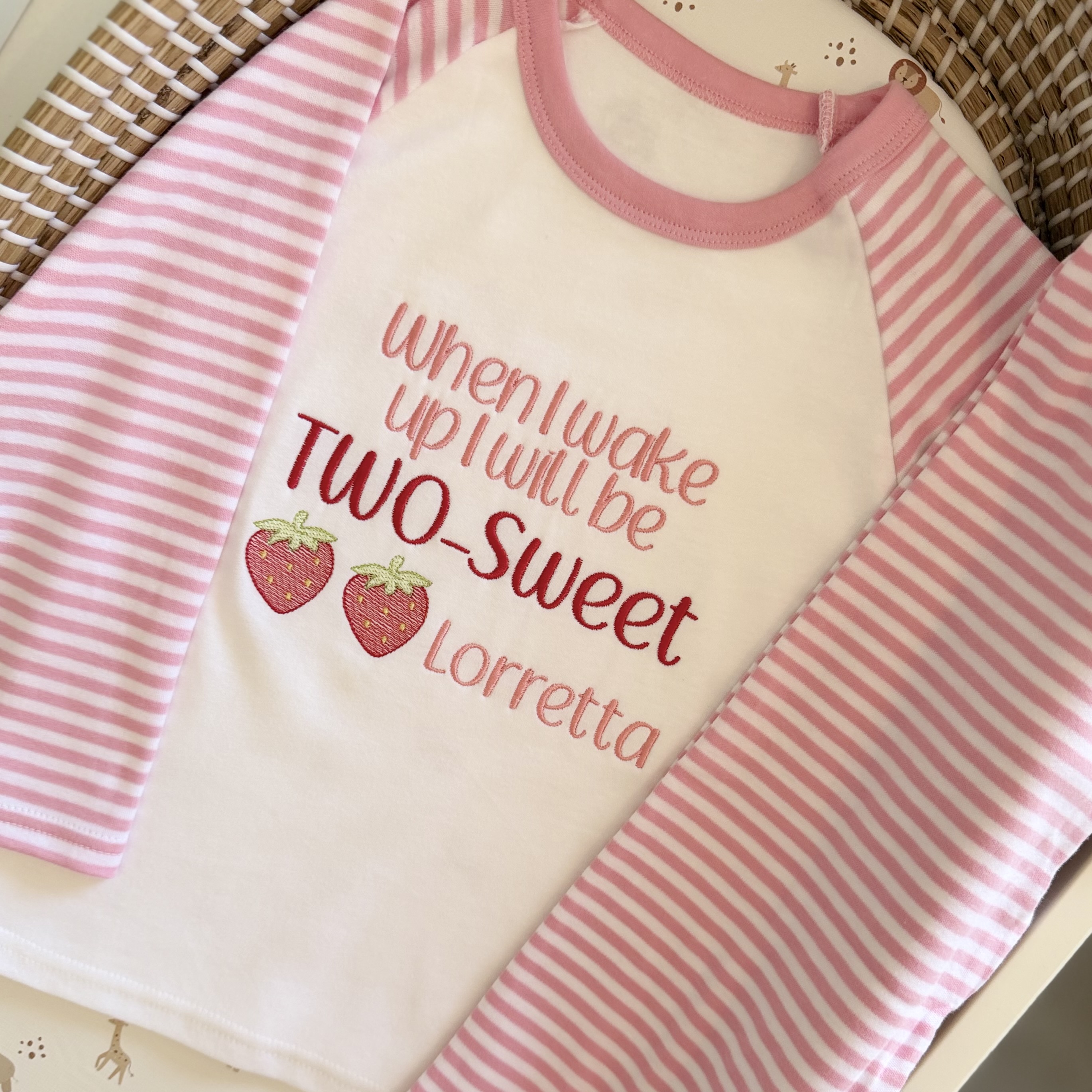 Personalised 'Two Sweet' Birthday Pyjamas
