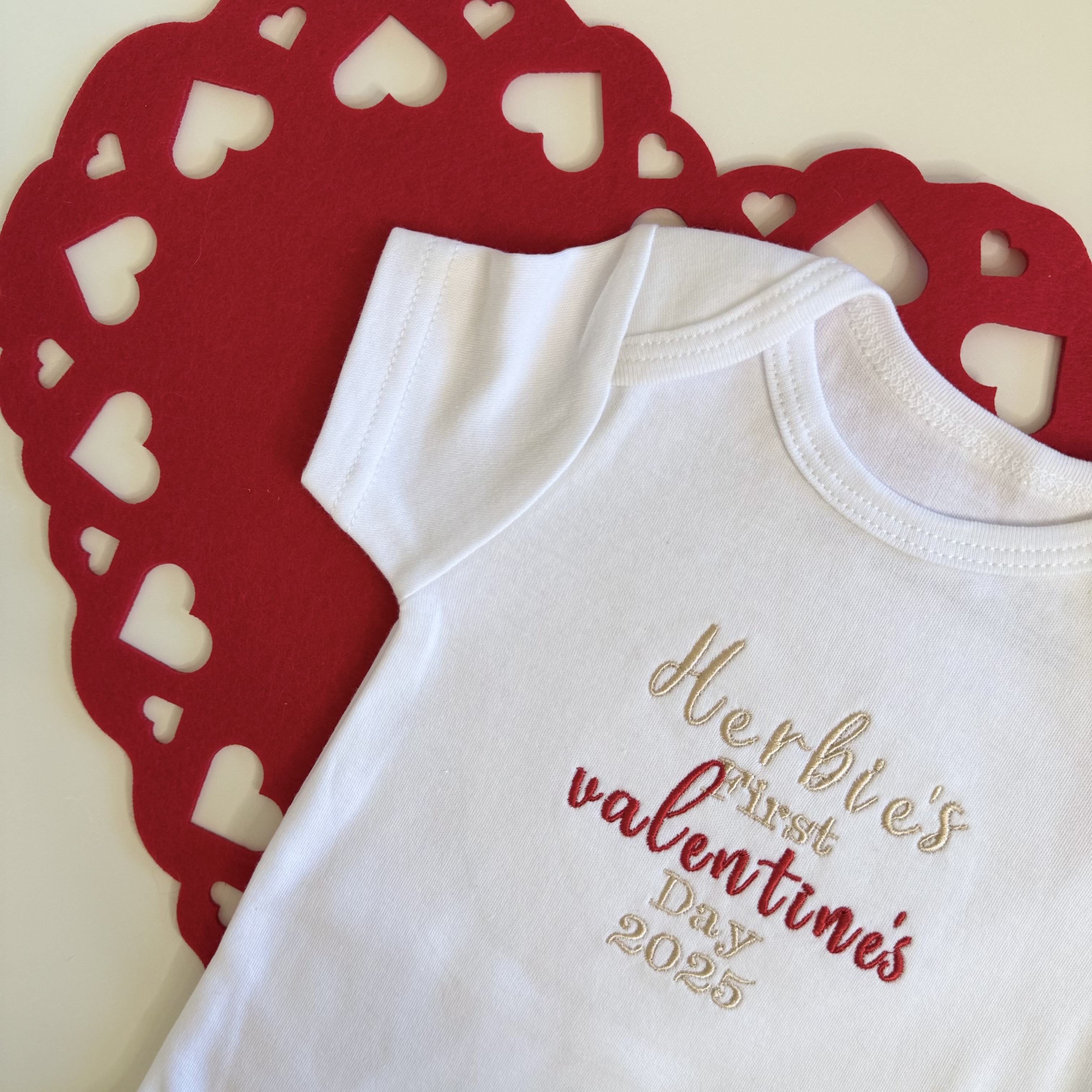 Personalised 'First Valentine's Day' Bodysuit