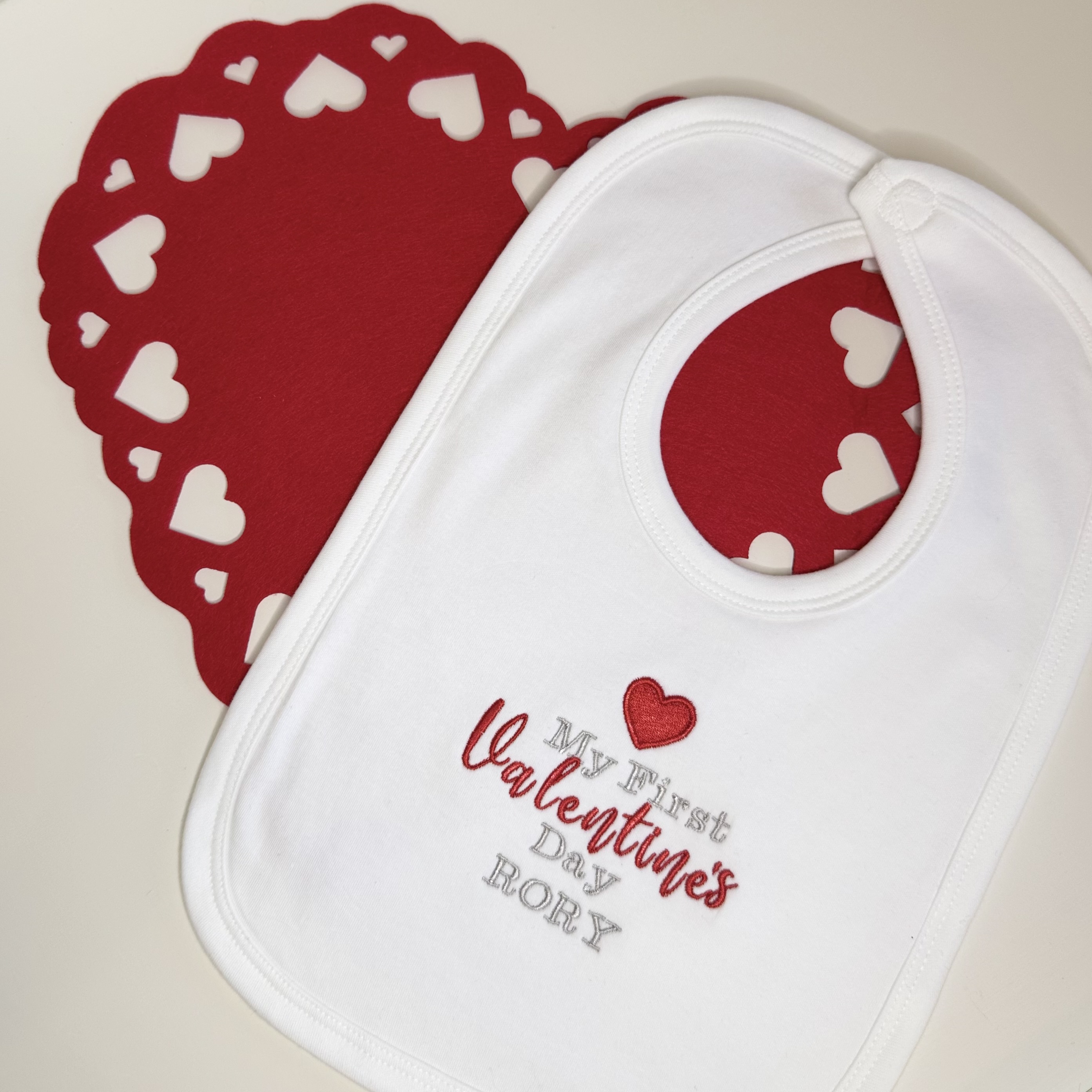 Personalised 'My First Valentine's Day' Bib