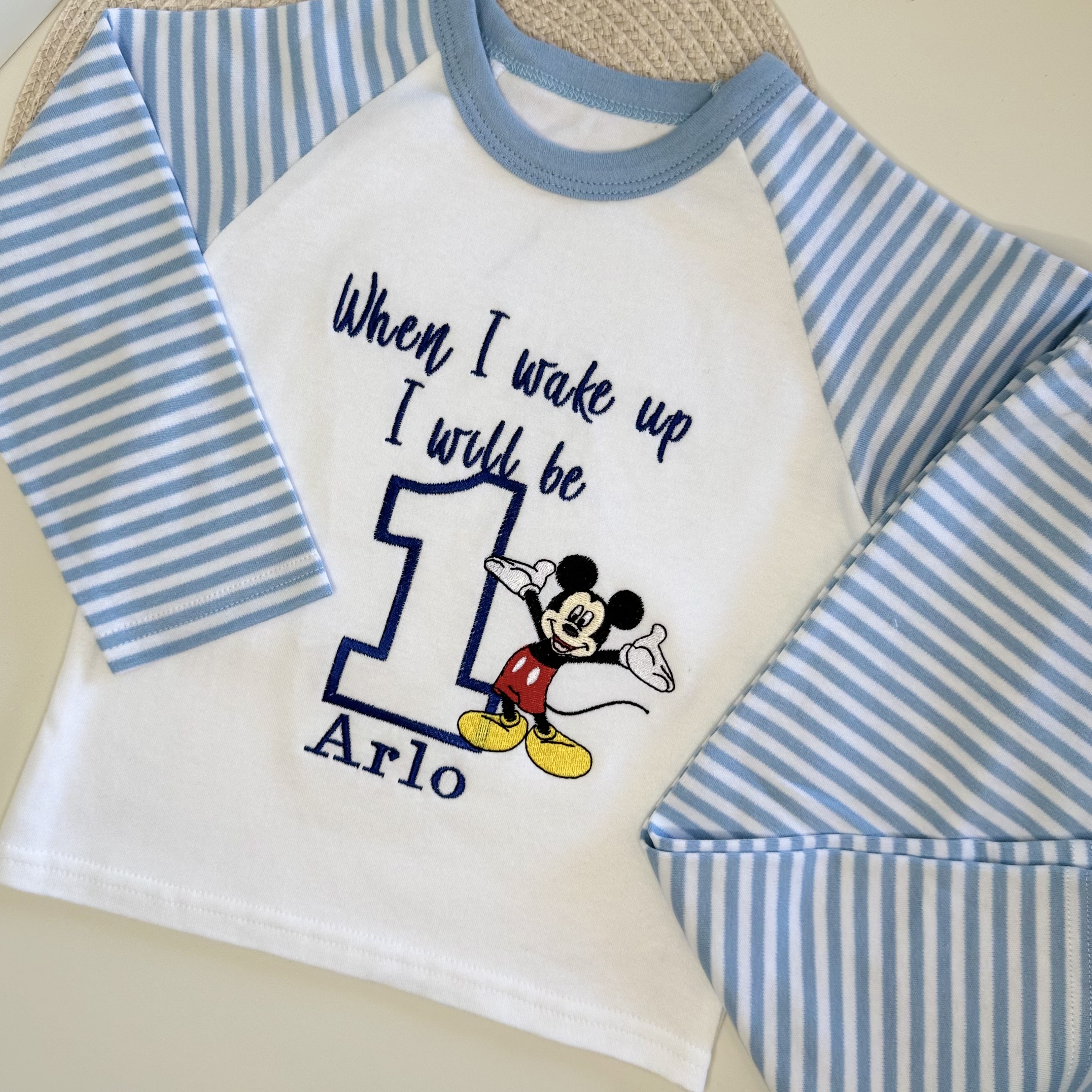 Personalised Mickey Mouse Birthday Pyjamas