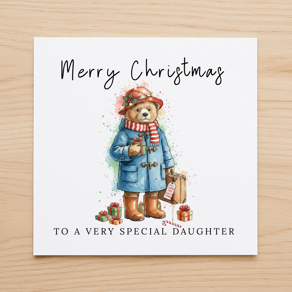 Personalised Bear Christmas Card