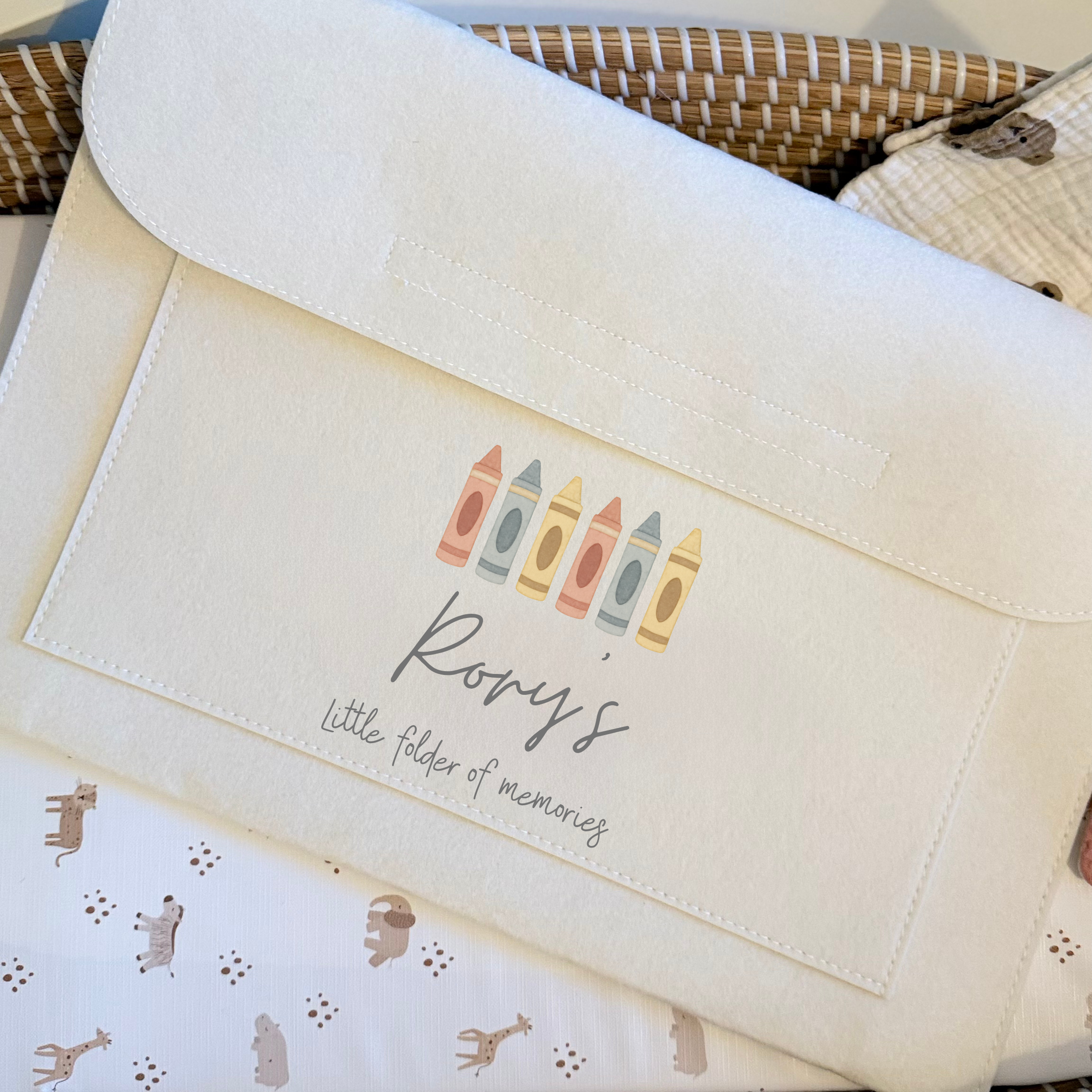 Cream Personalised 'Little Folder Of Memories' Crayons