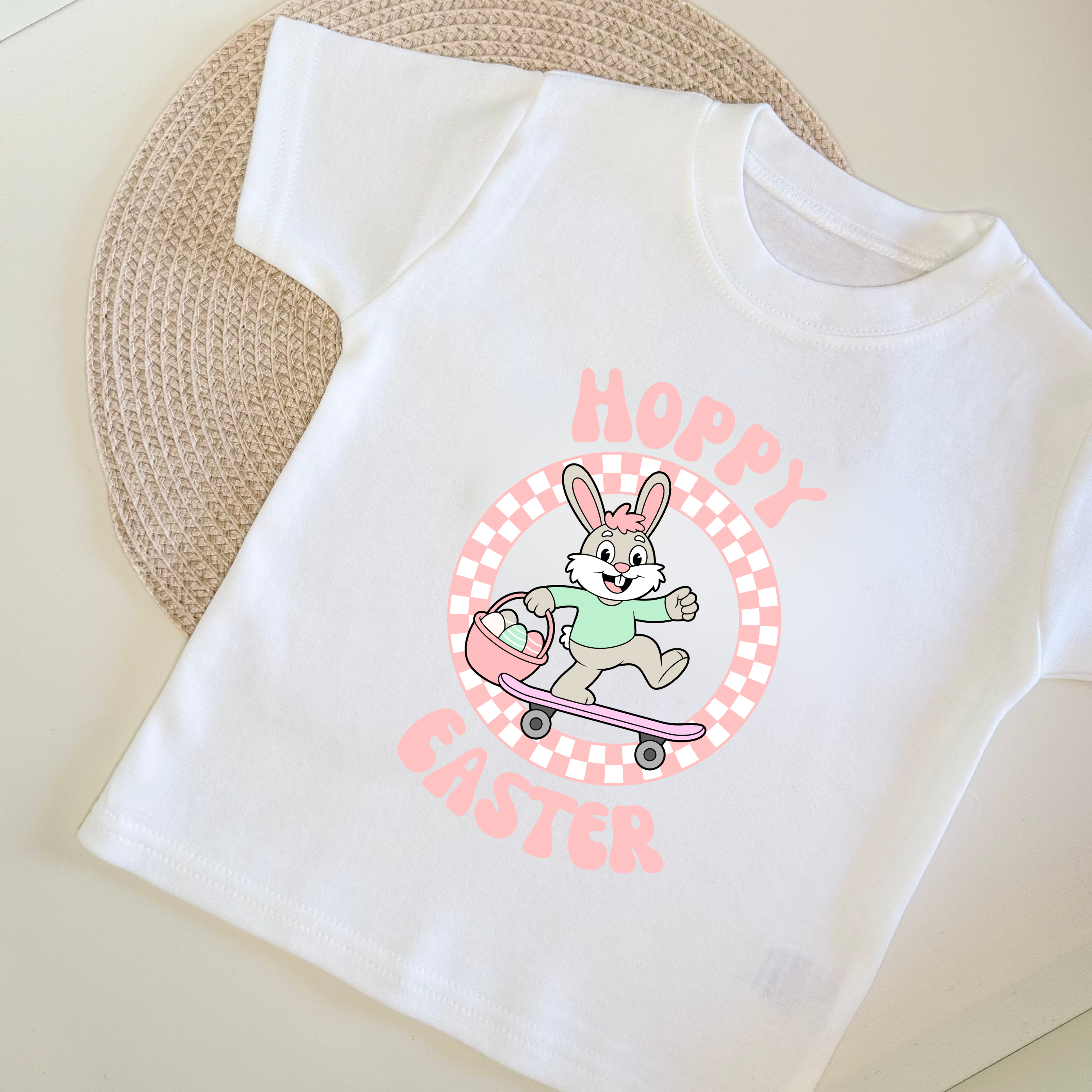 Personalised 'Hoppy Easter' Skateboard T-shirt