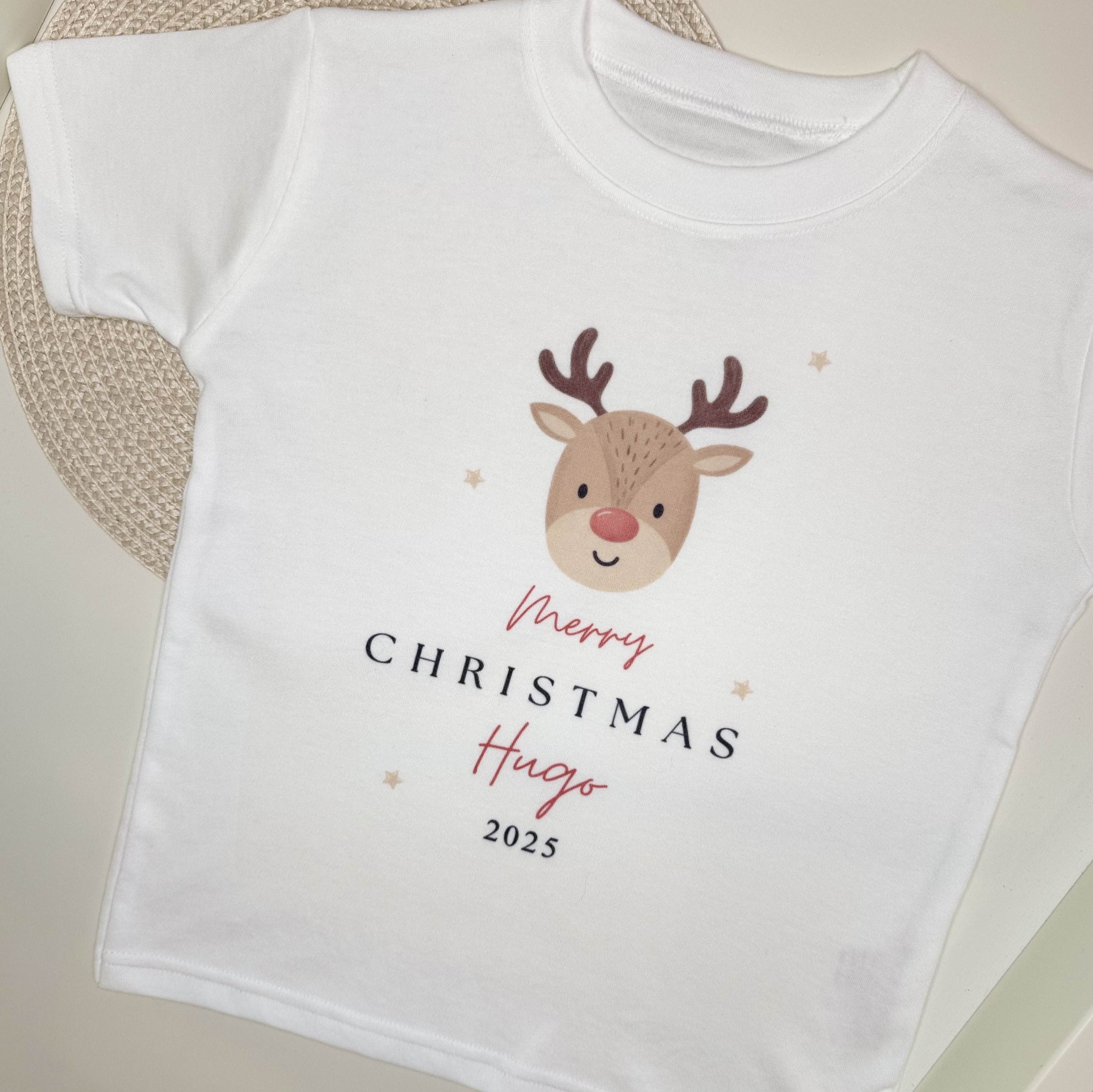 Personalised Christmas Reindeer T-shirt
