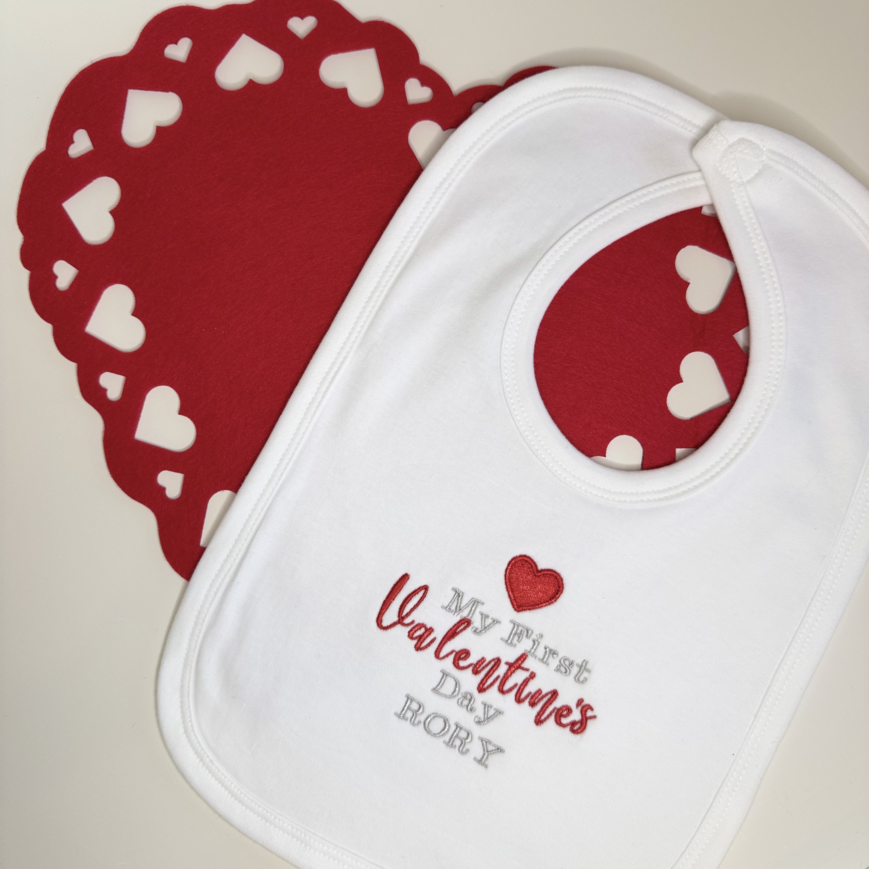 Personalised 'My First Valentine's Day' Bib