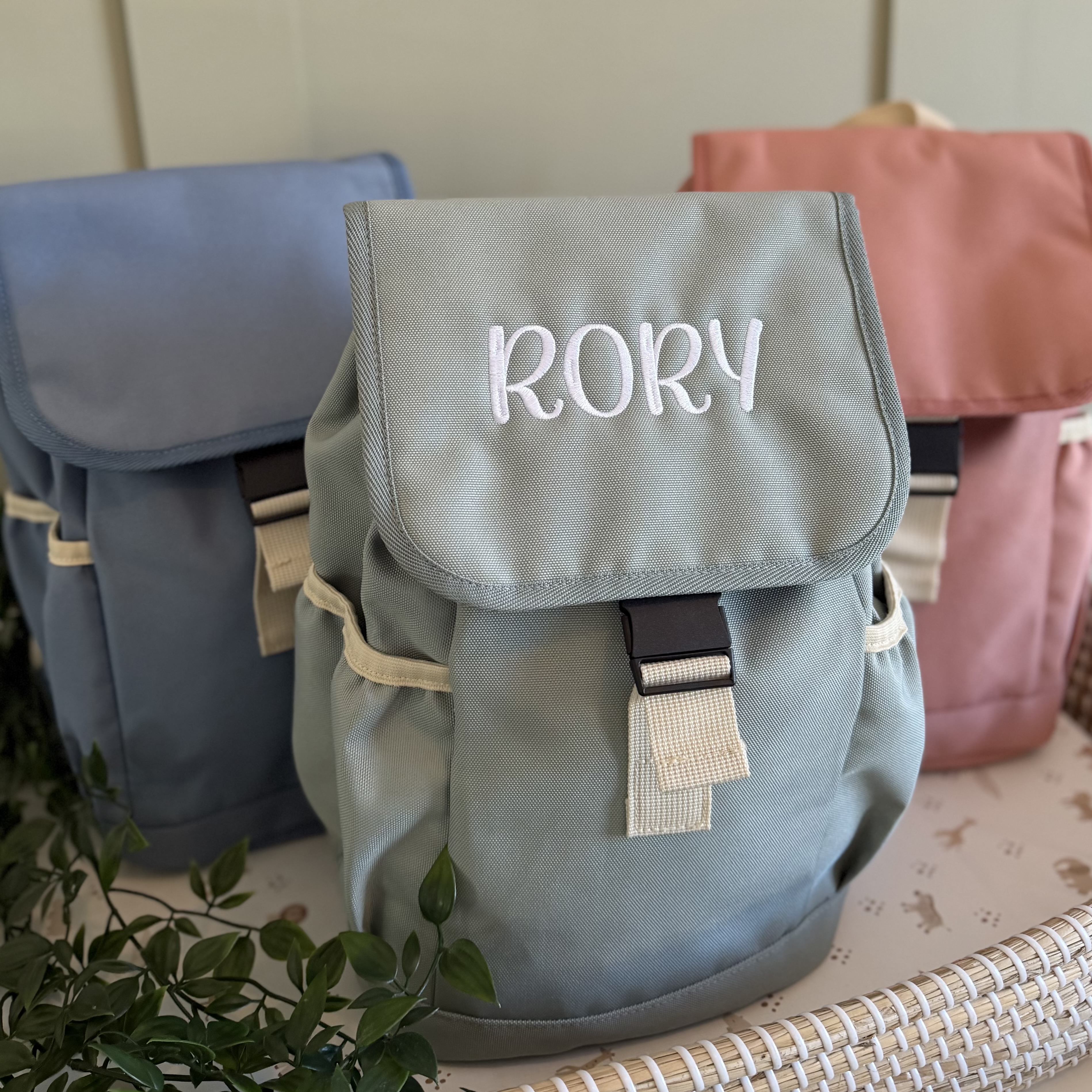 Personalised Embroidered Pastel Backpack