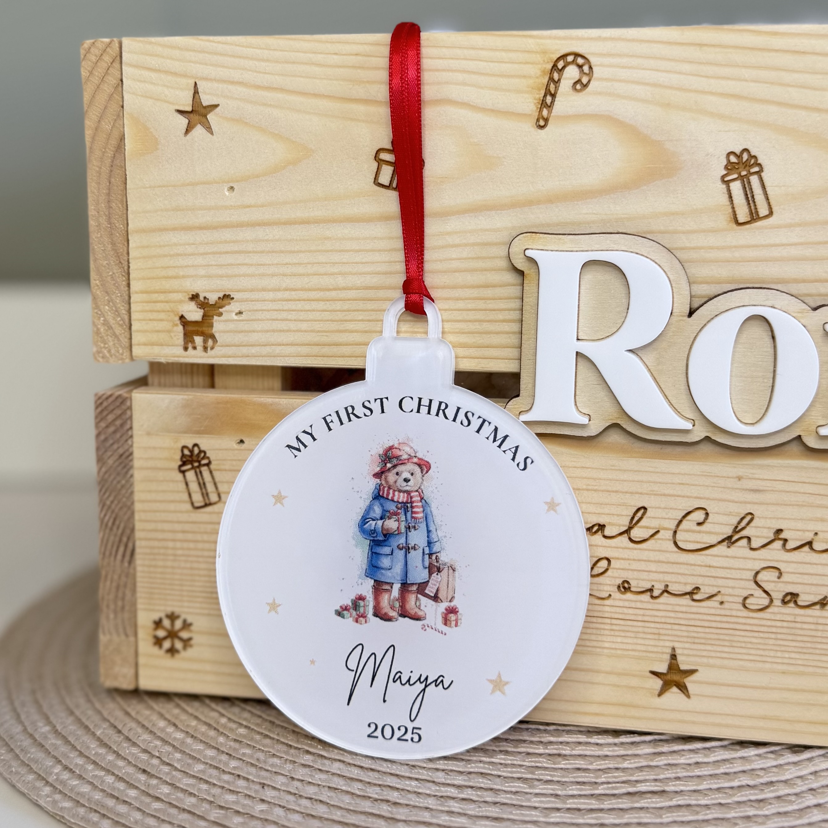 Personalised 'My First Christmas' Paddington Bear Bauble