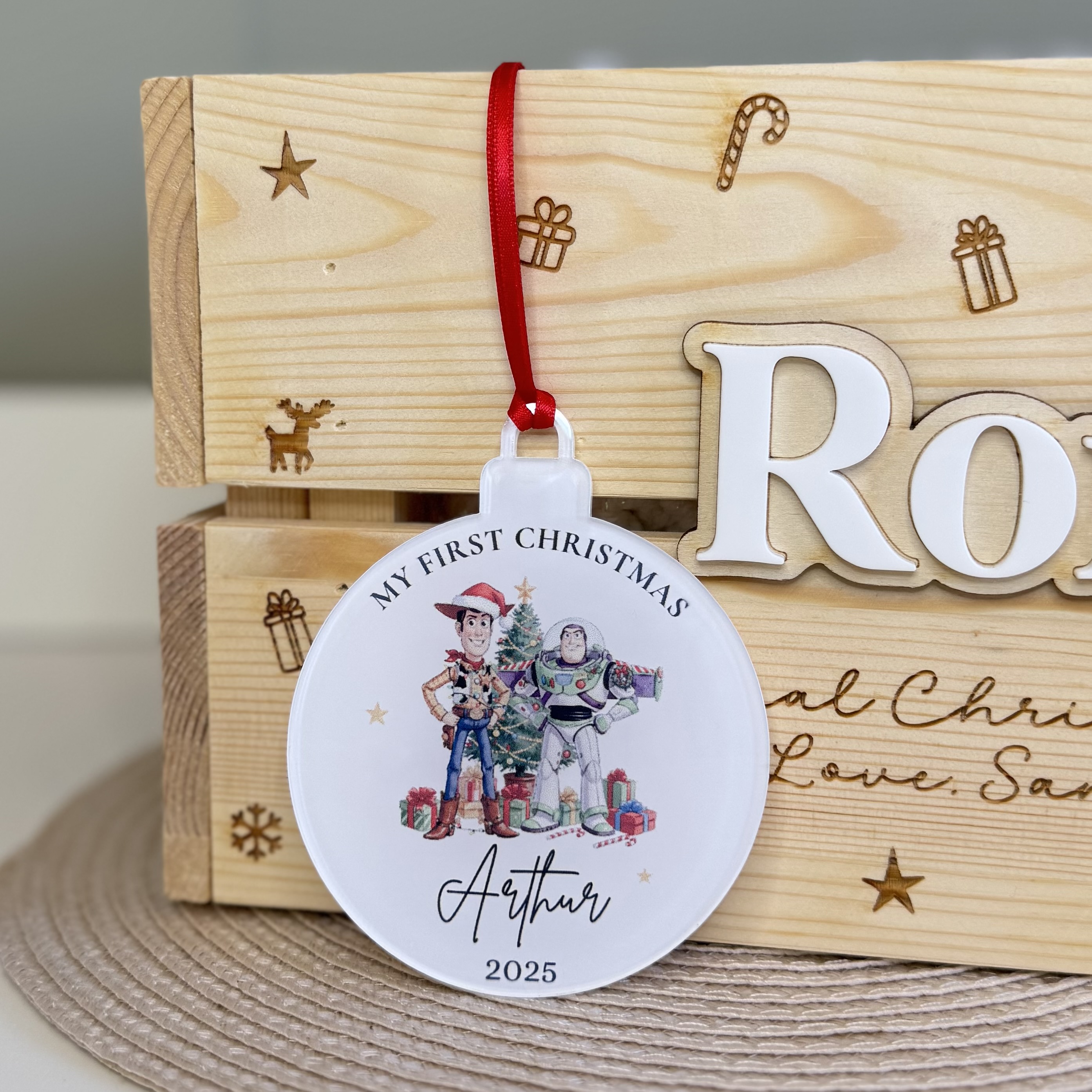 Personalised 'My First Christmas' Toy Story Bauble