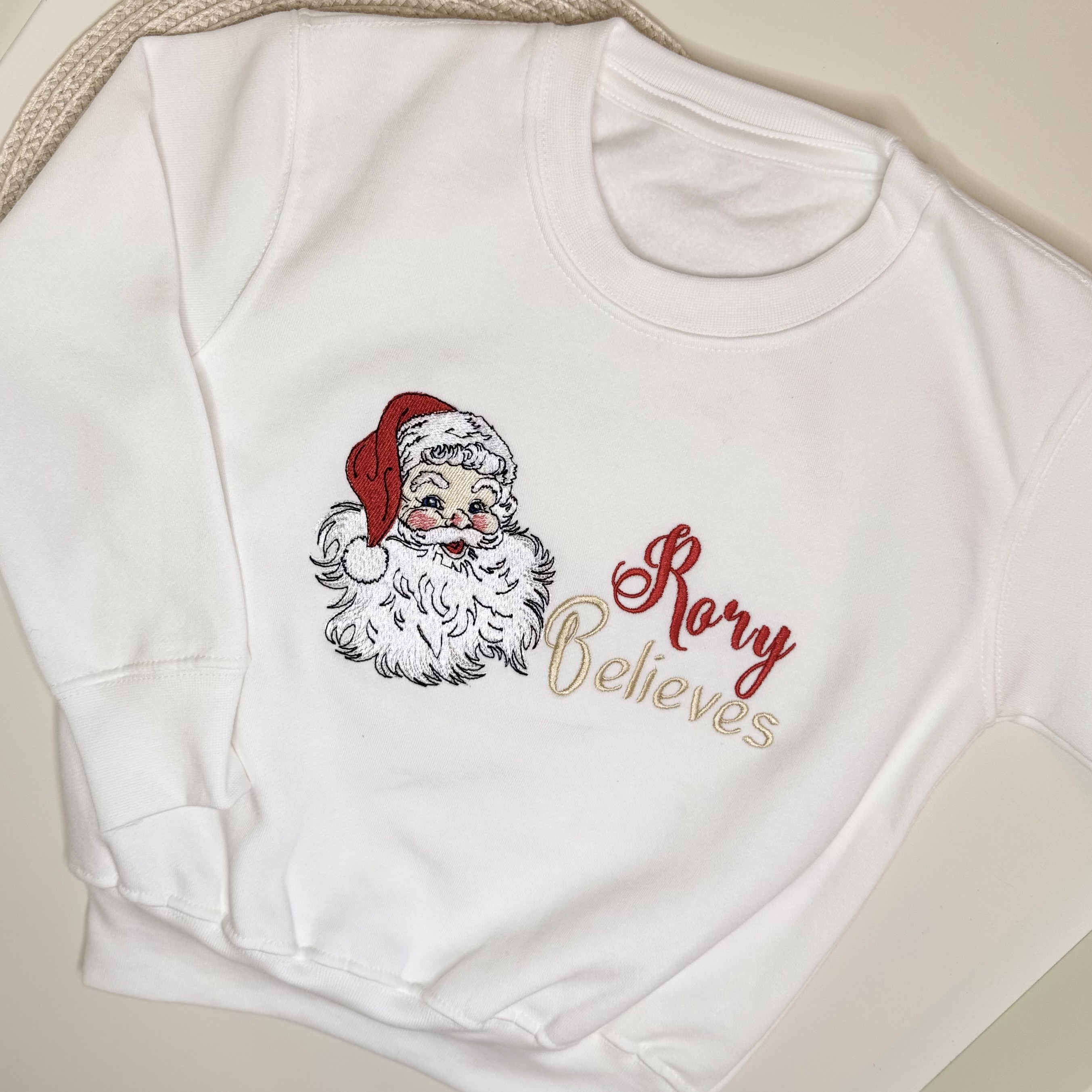 Embroidered Christmas ‘Believes’ Santa Jumper