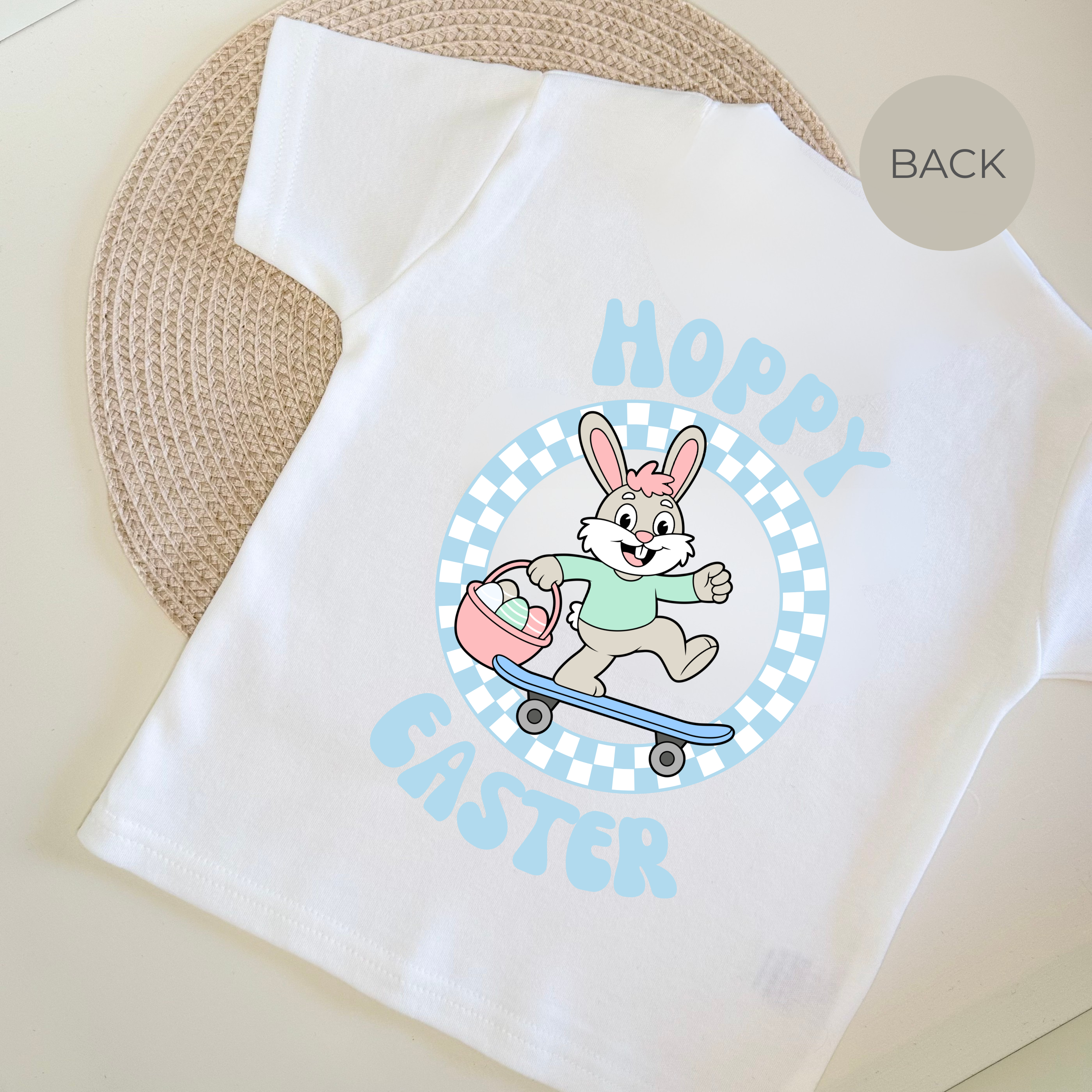 Personalised 'Hoppy Easter' Skateboard T-shirt