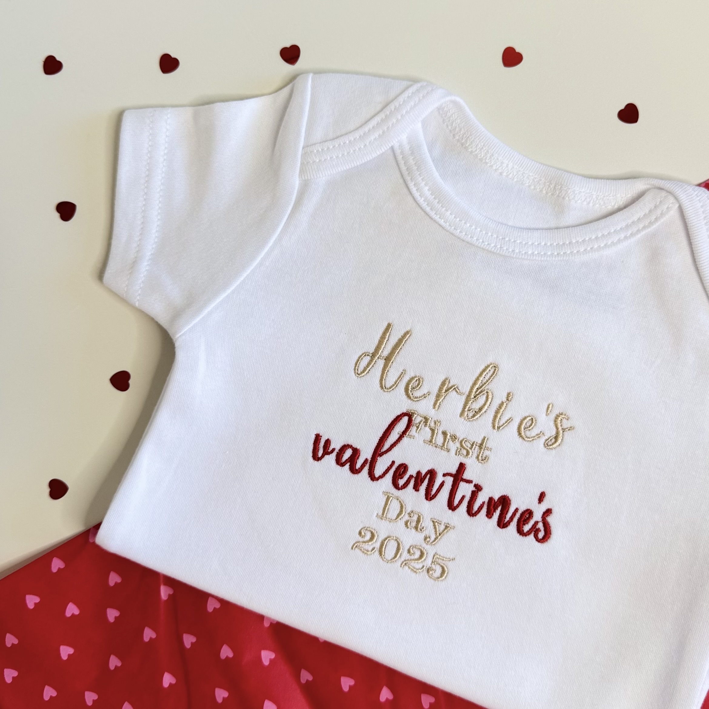 Personalised 'First Valentine's Day' Bodysuit