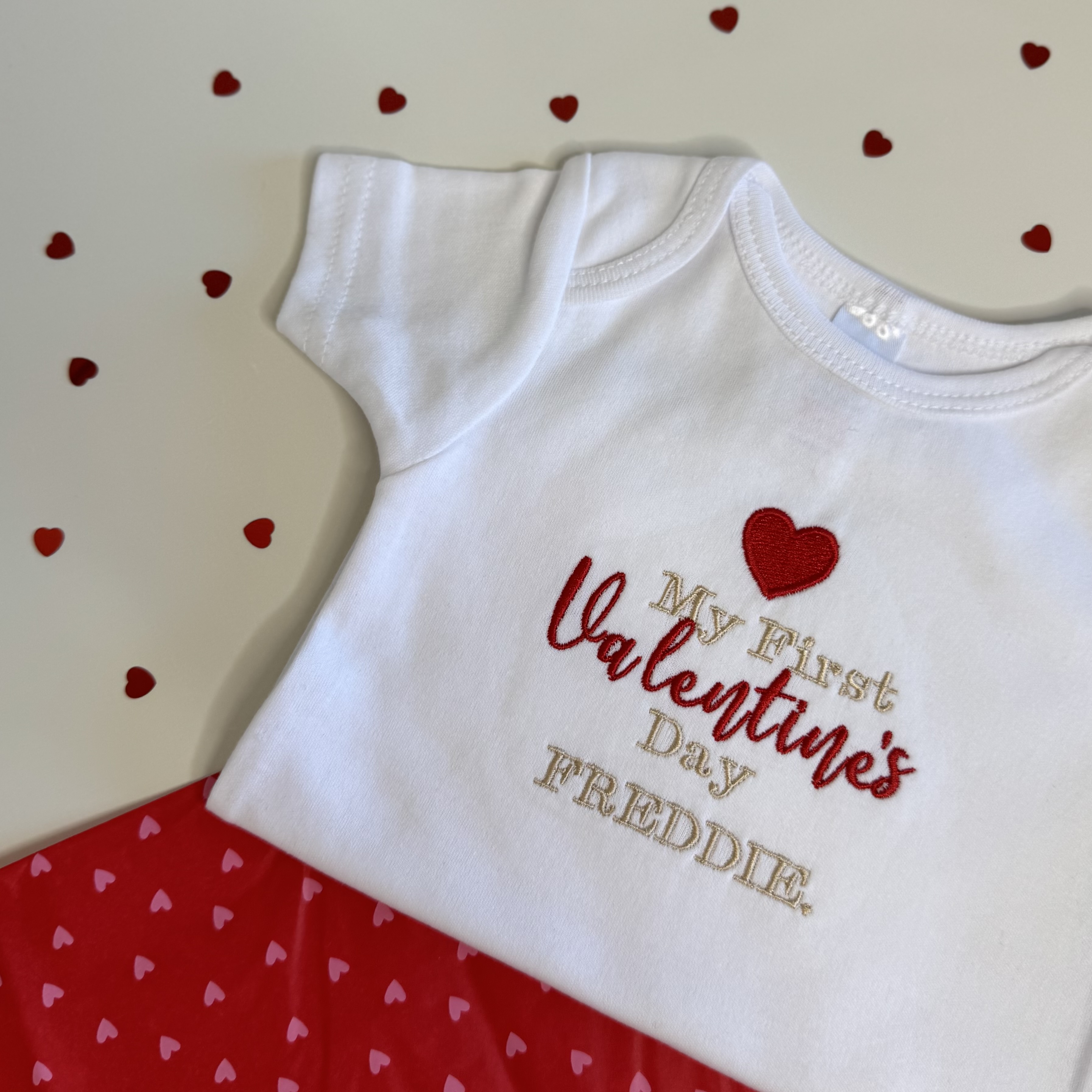 Personalised 'My First Valentine's Day' Bodysuit
