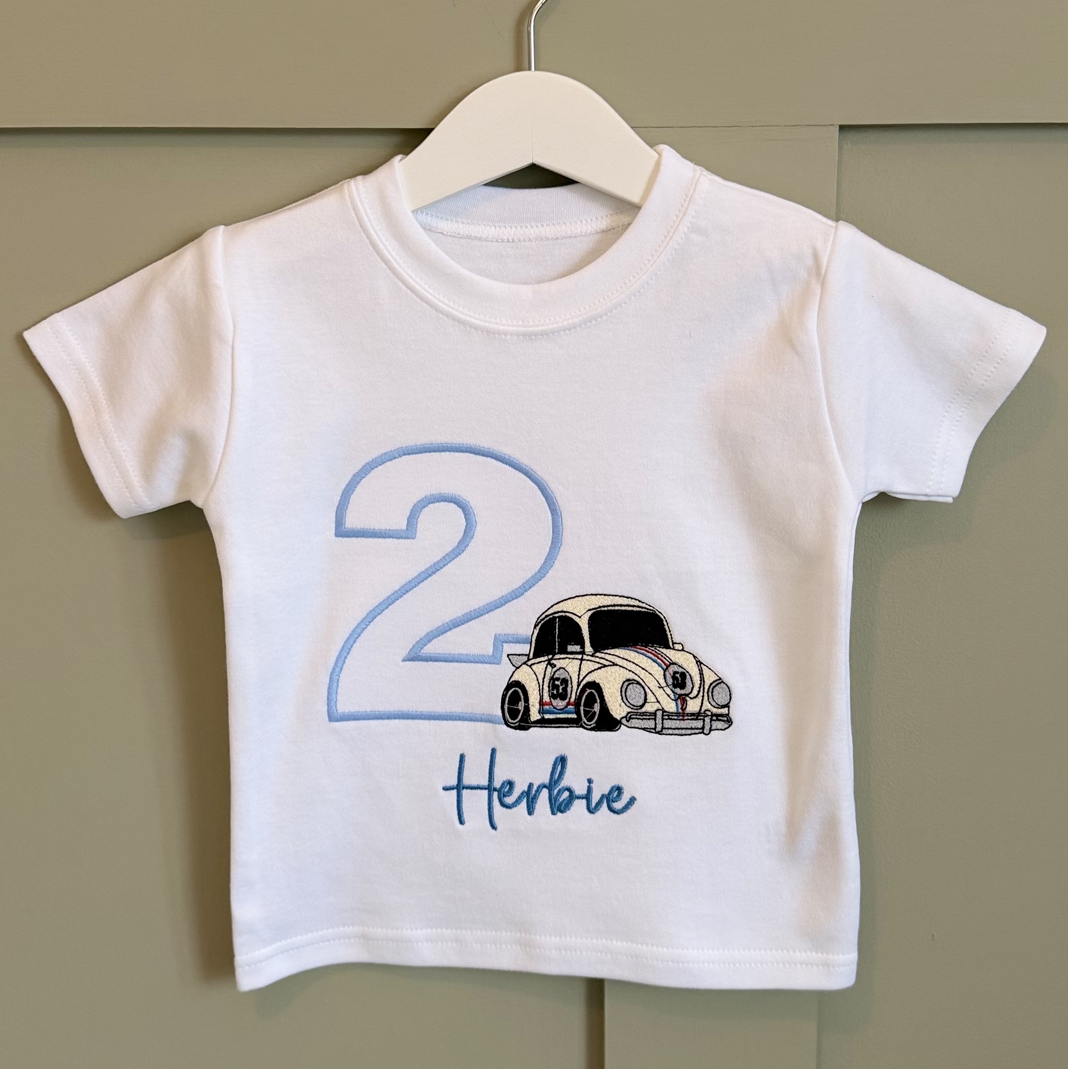 Personalised Birthday Beetle Car T-shirt