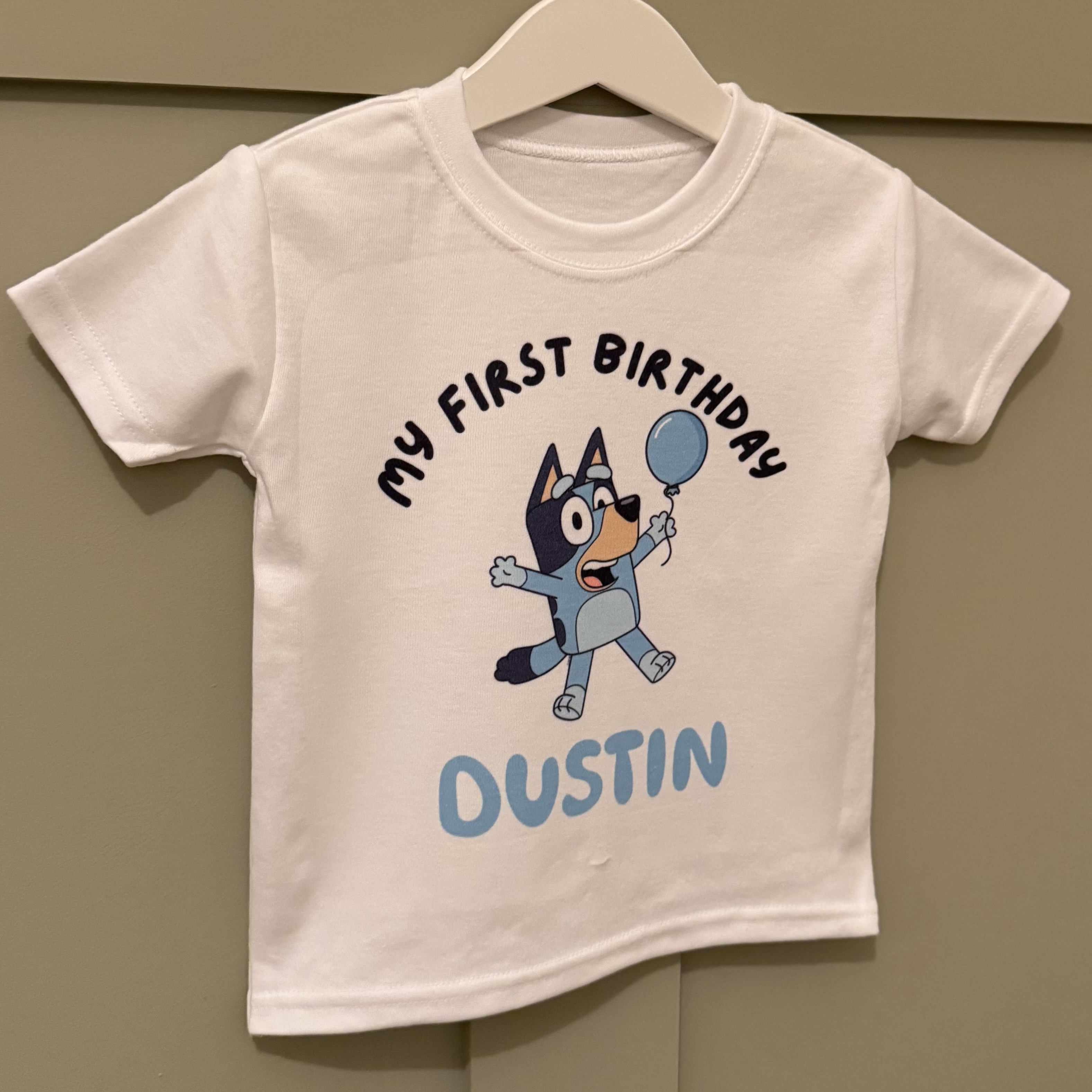 Personalised First Birthday Bluey T-shirt