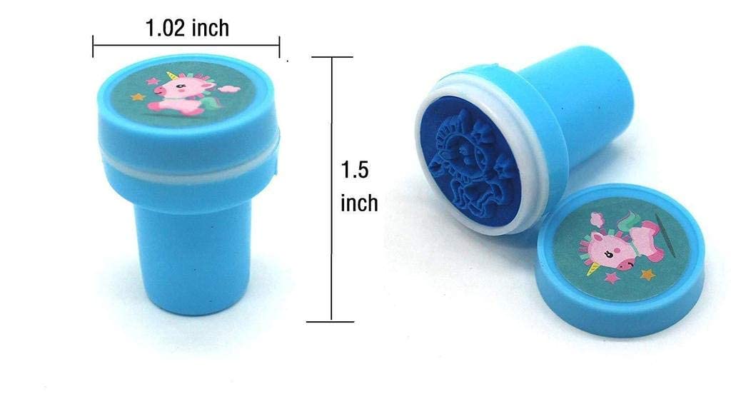 Fun and colorful unicorn-themed stamp for kids