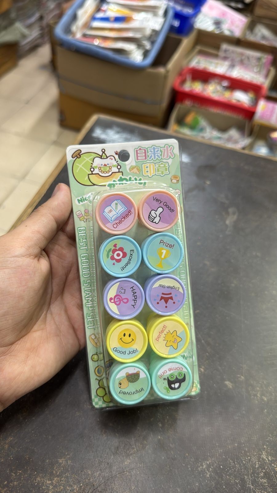 Fun and colorful unicorn-themed stamp for kids