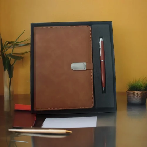 Leather Notebook and Pen Set