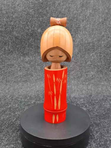 Kokeshi Japanese Doll Original Japanese Crafts Signed Hanko