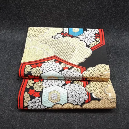 Original Japanese Kimono Obi Silk Belt Fukuro Hanhaba Maru