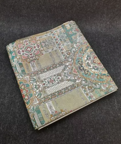 Original Japanese Kimono Obi Silk Belt Fukuro Hanhaba Maru