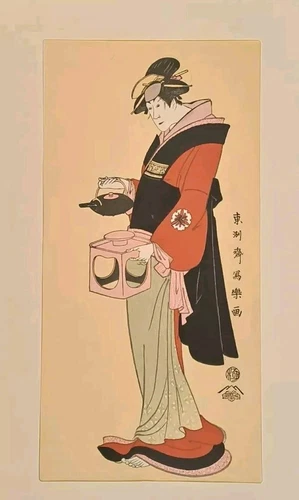 2 UKIO-E Toshusei Sharaku Set in Original Packaging Japanese Woodprint