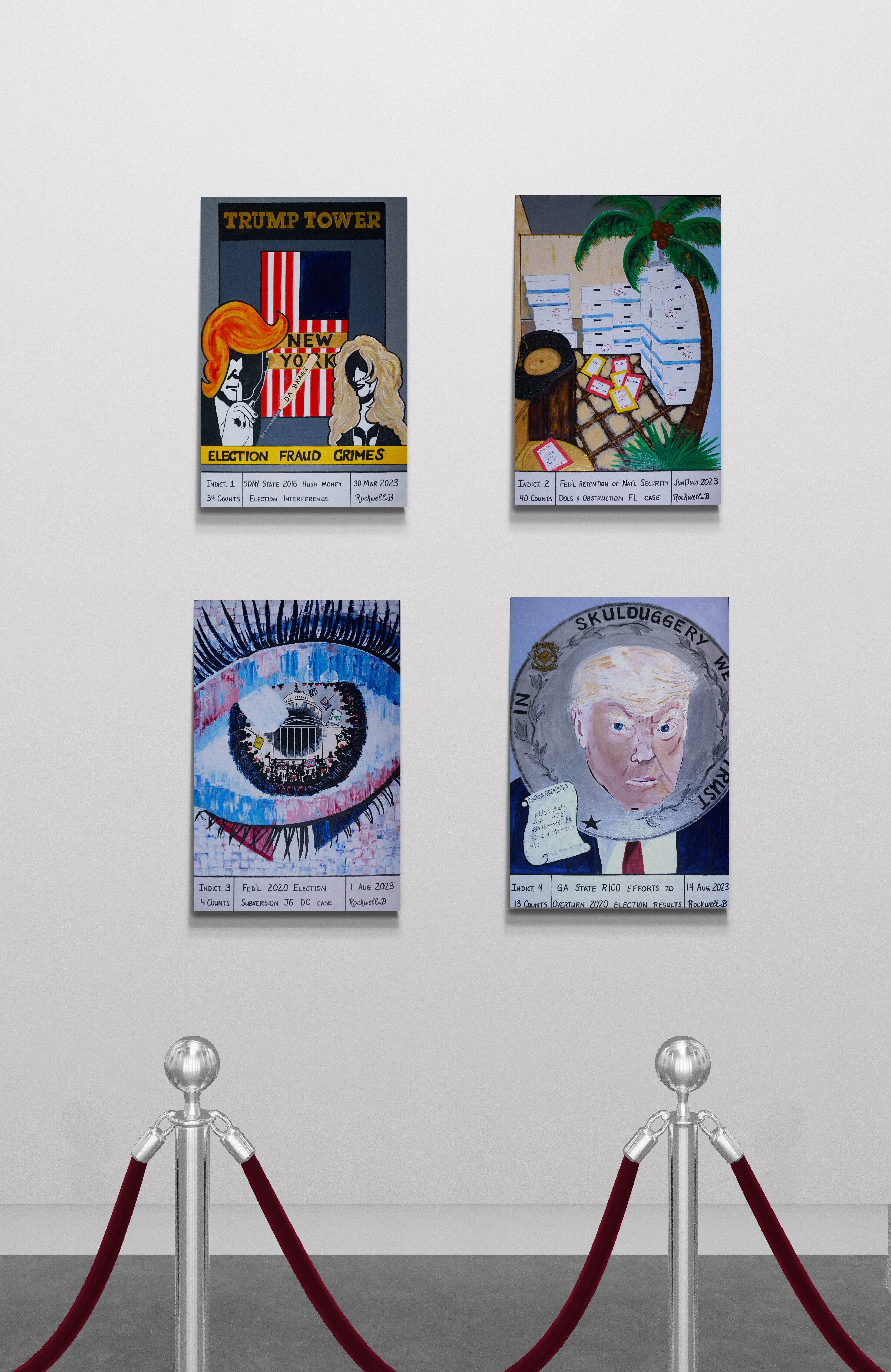 Bundle 4 Trump Indictment Paintings