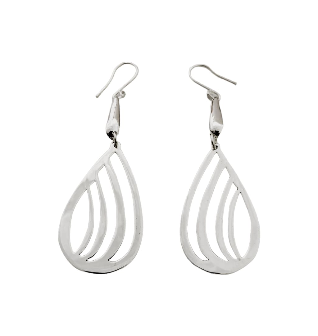 Aretes de plata en forma de gota largos