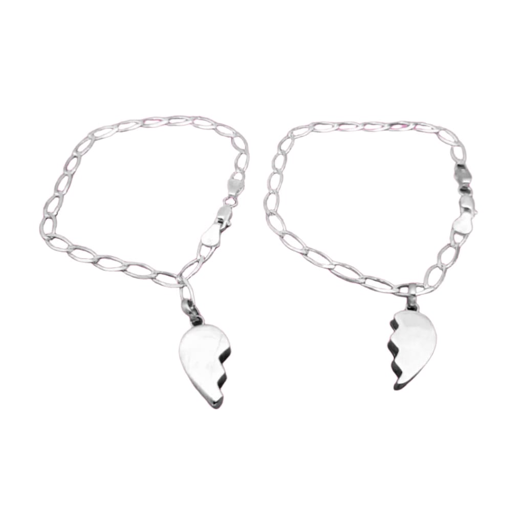 Pulseras de amistad con dije de corazón partido