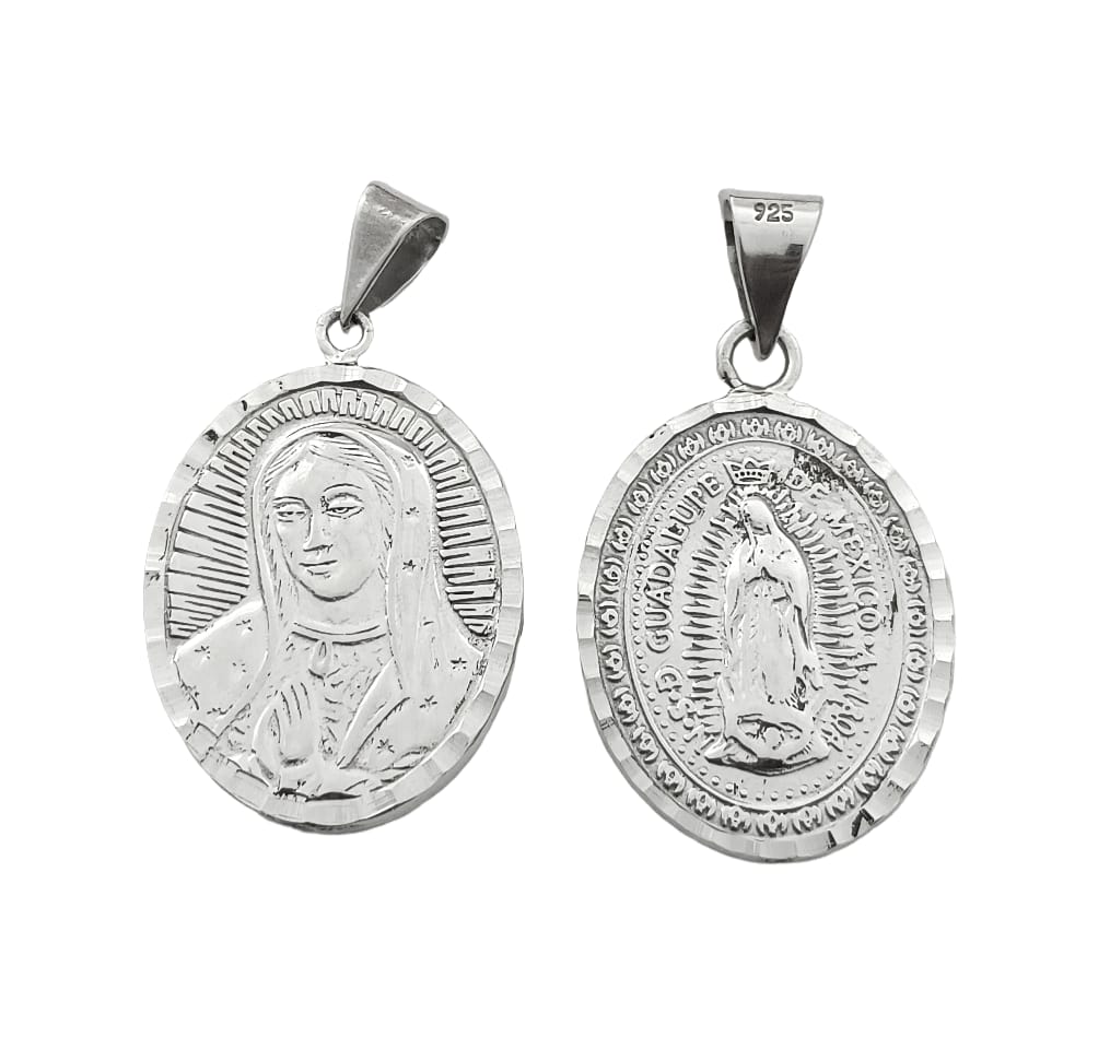 Dije doble vista de la Virgen de Guadalupe