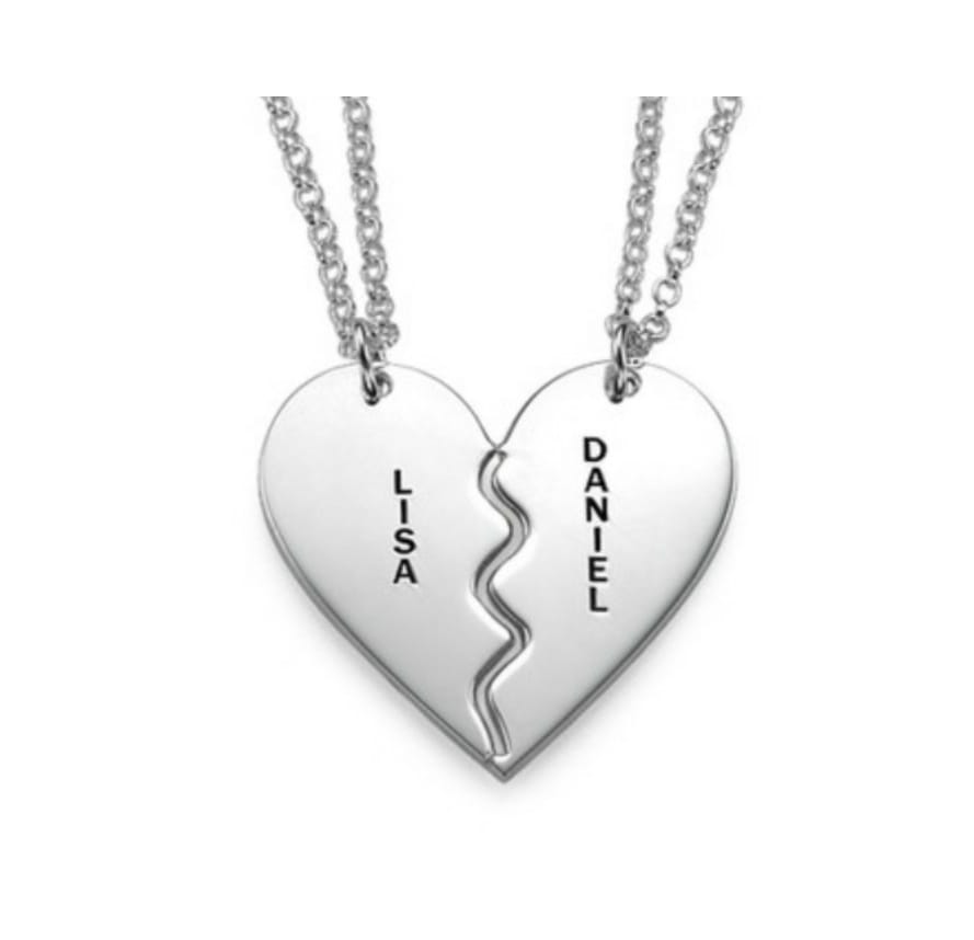 Dije de corazón partido personalizado