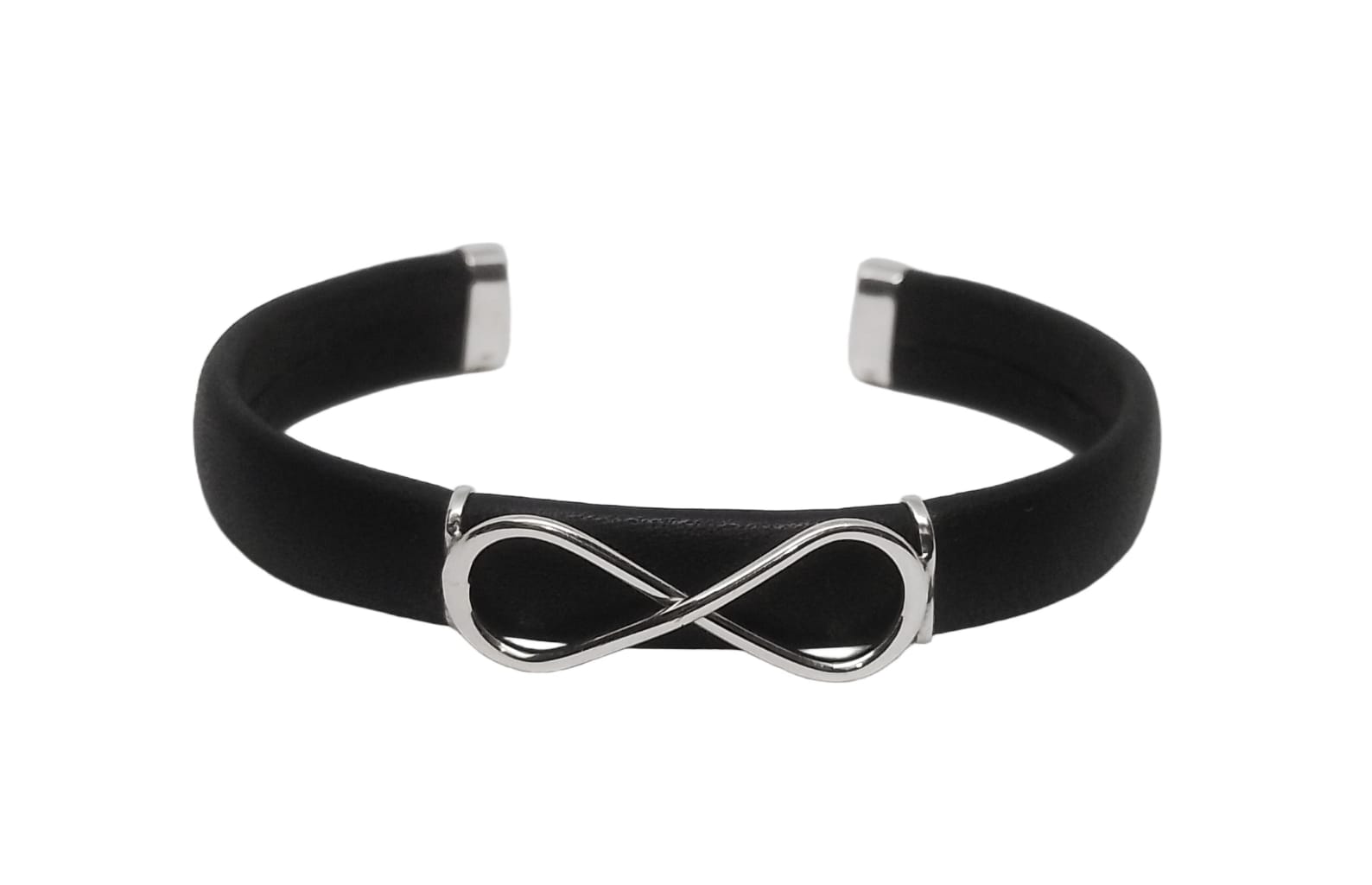 Pulsera de piel con infinito de plata