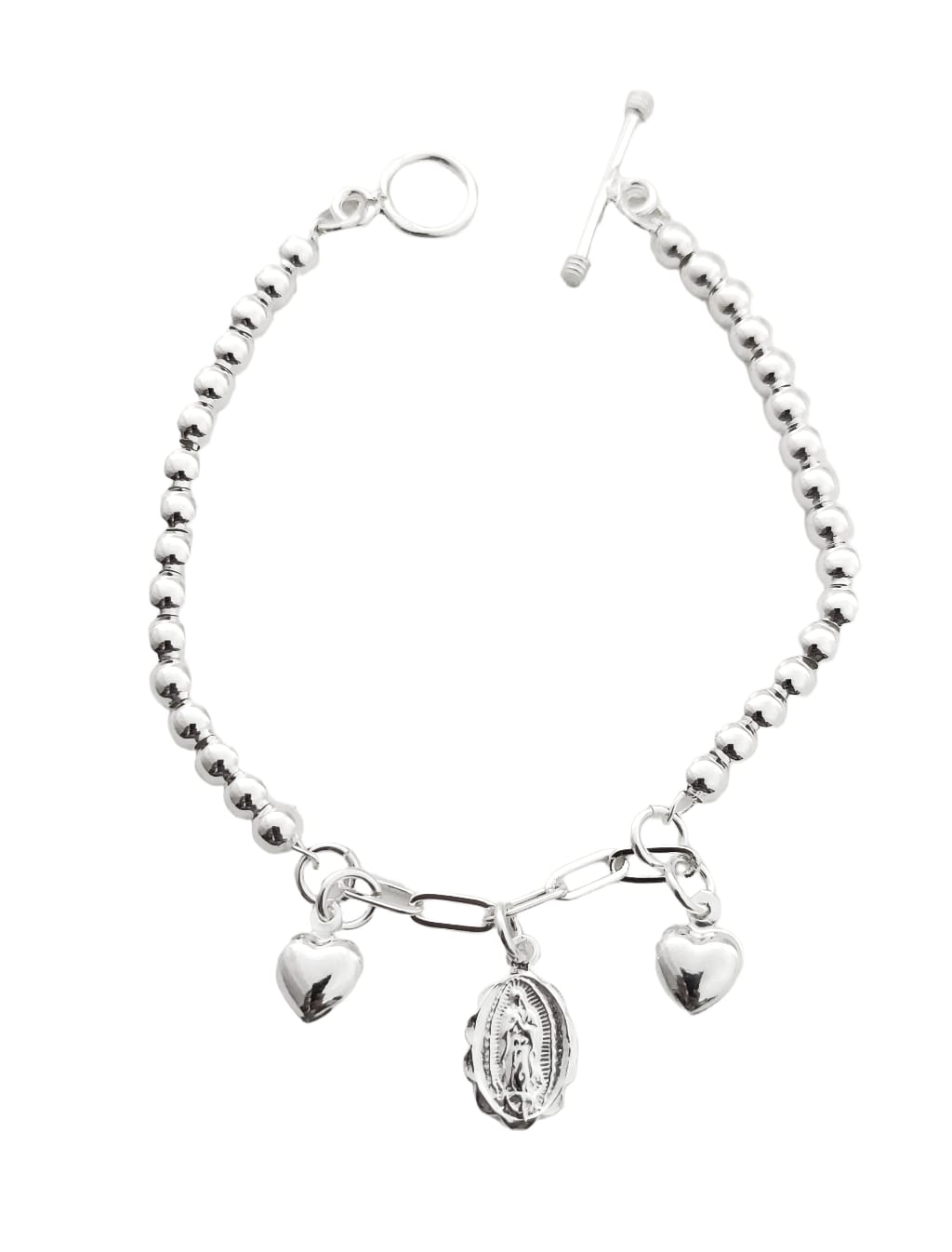 Pulsera de bolitas con dijes