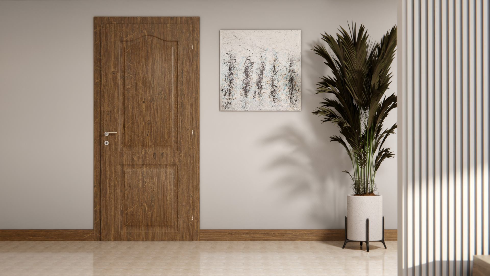 Porte mouluré bois.