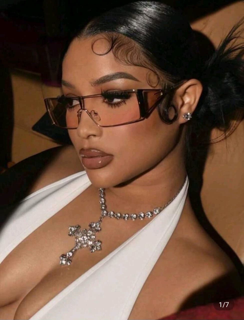 Light Caramel Transparent Rectangular Women’s Sunglasses