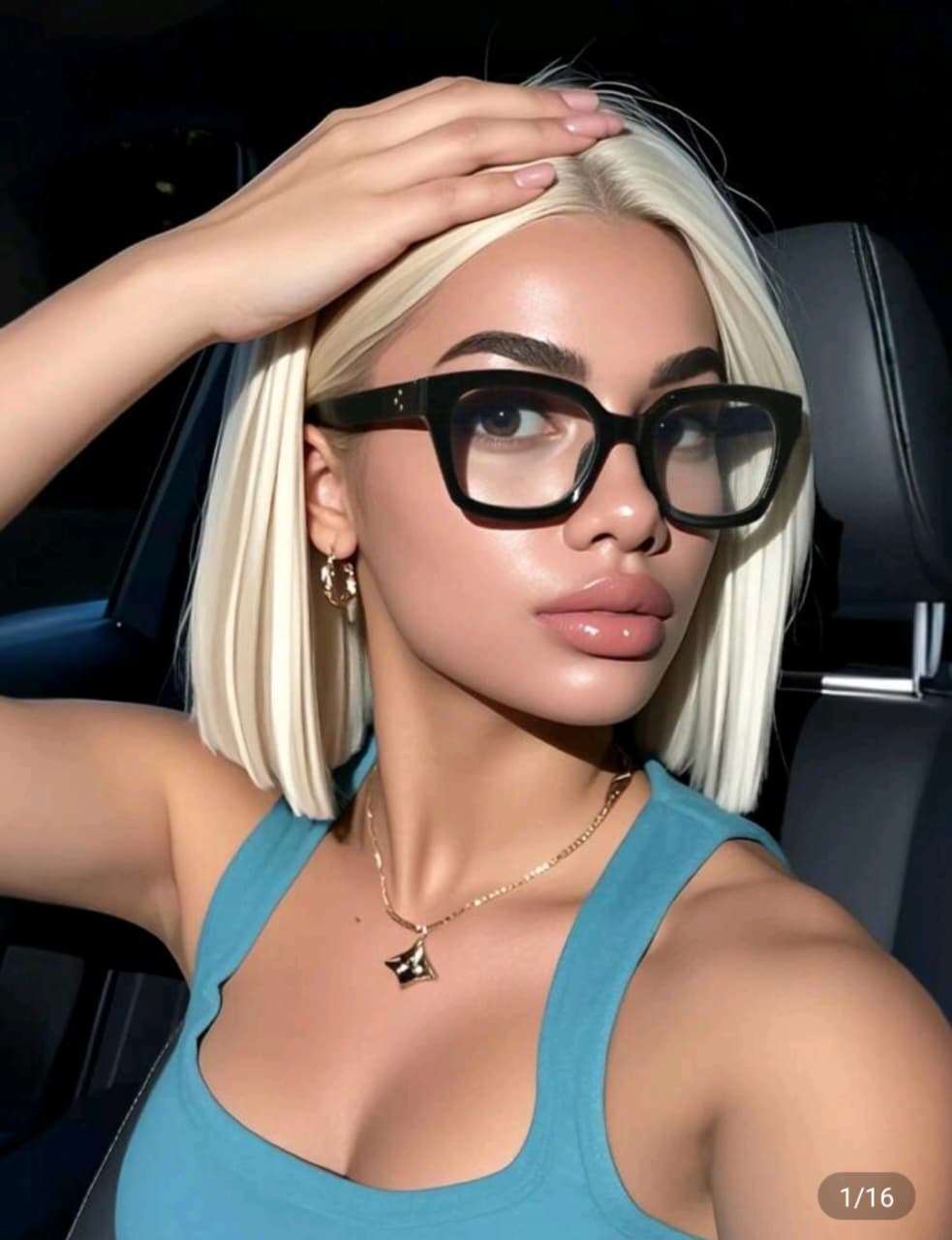 Black Thick Frame Square Women’s Sunglasses