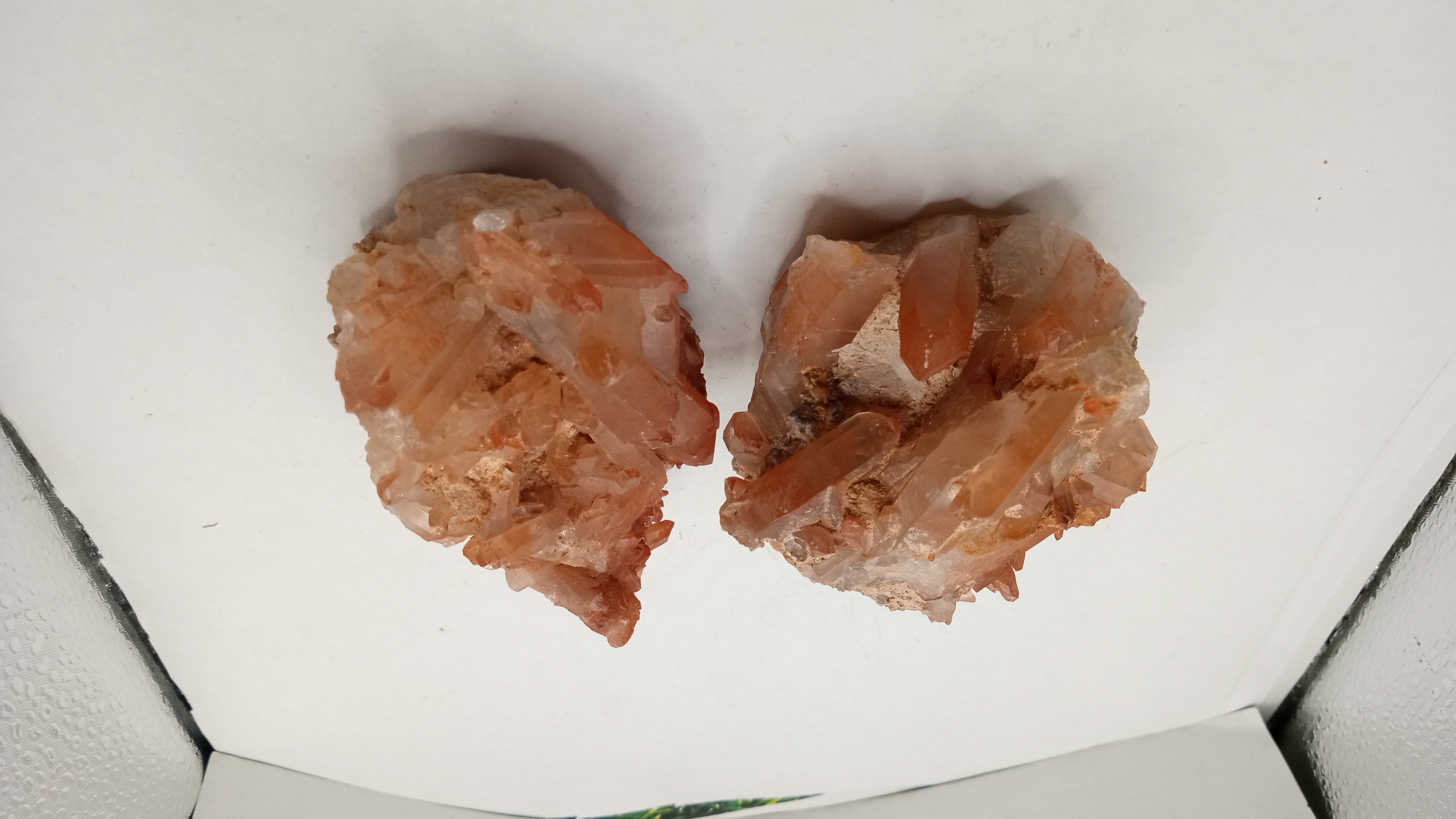 Red w/ Clear Quartz Mineral Specimens  ( 2 ) included -